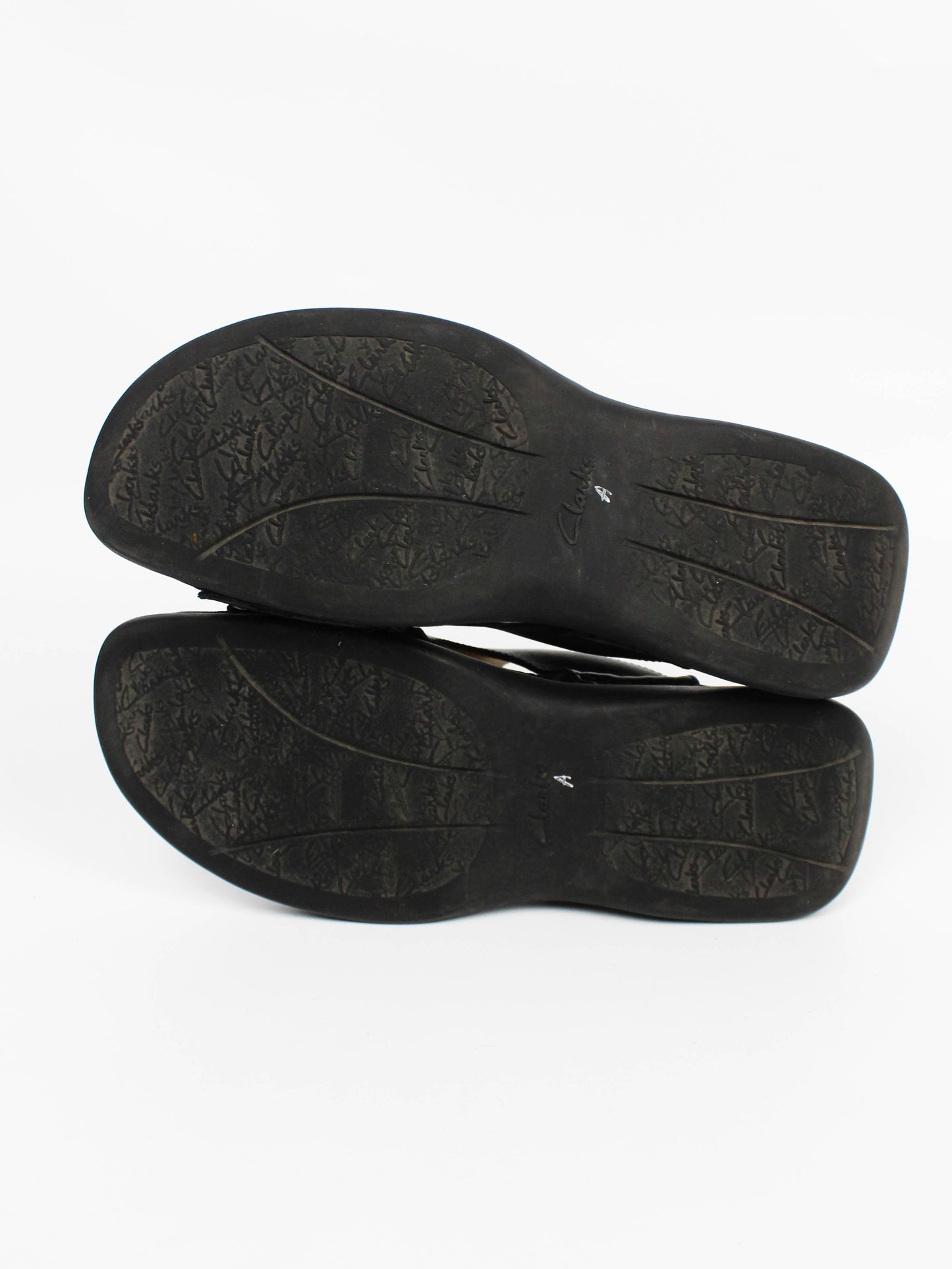 Clarks Springers Black Leather Slide Sandals