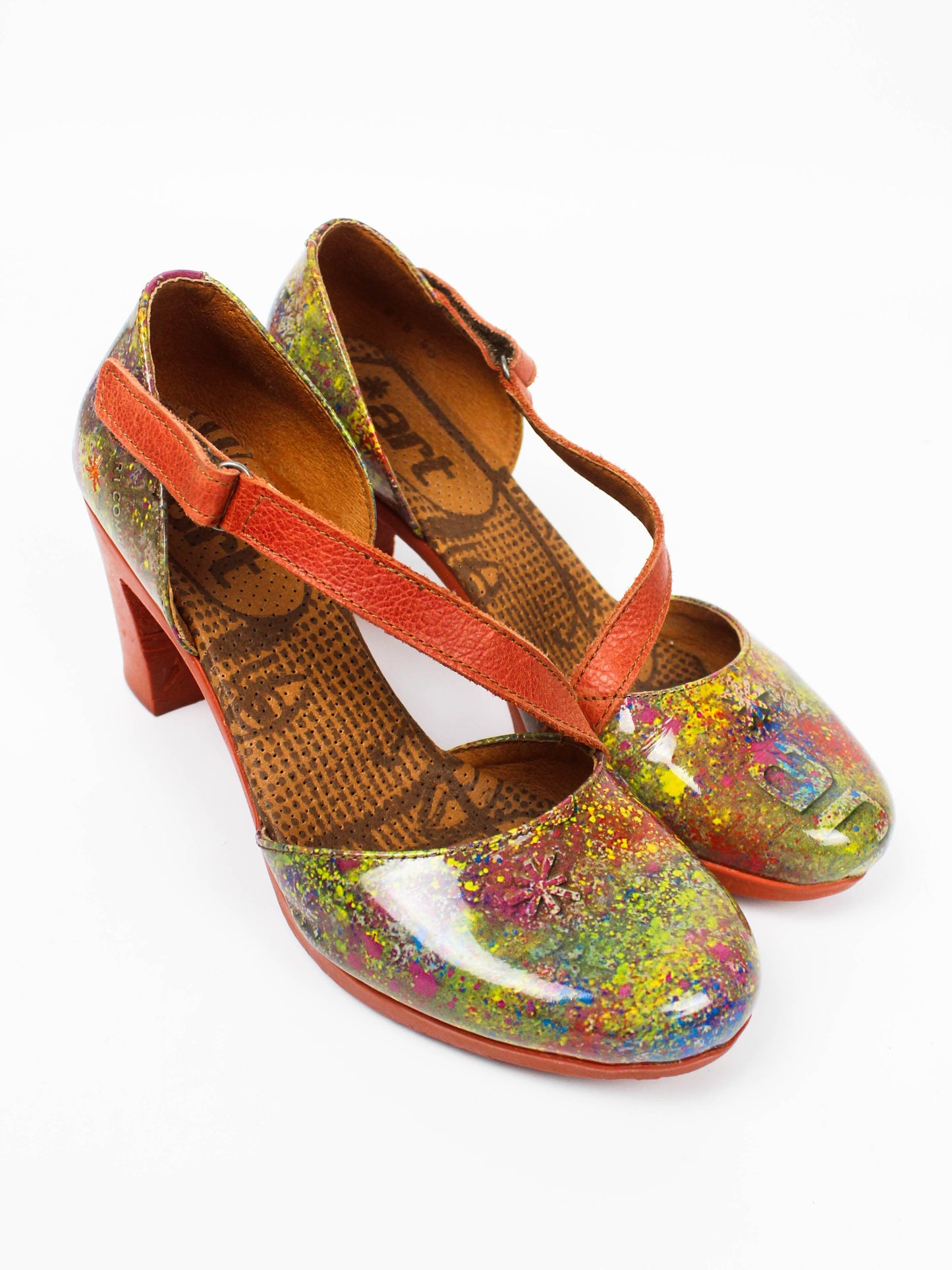 The Art Company Multi-Color Leather Block Heel Pumps
