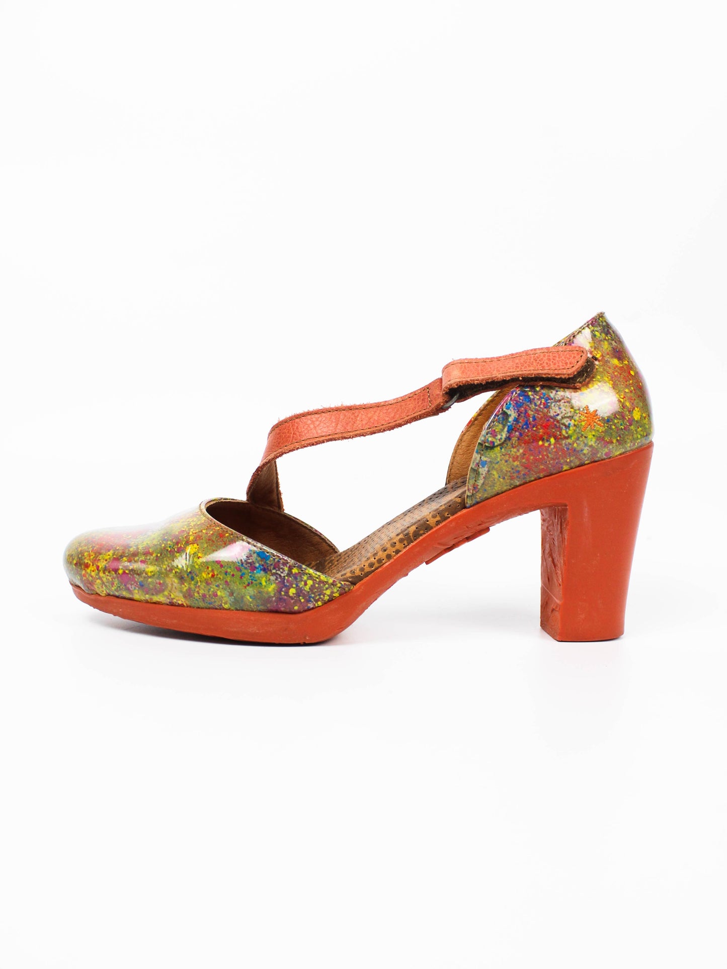 The Art Company Multi-Color Leather Block Heel Pumps
