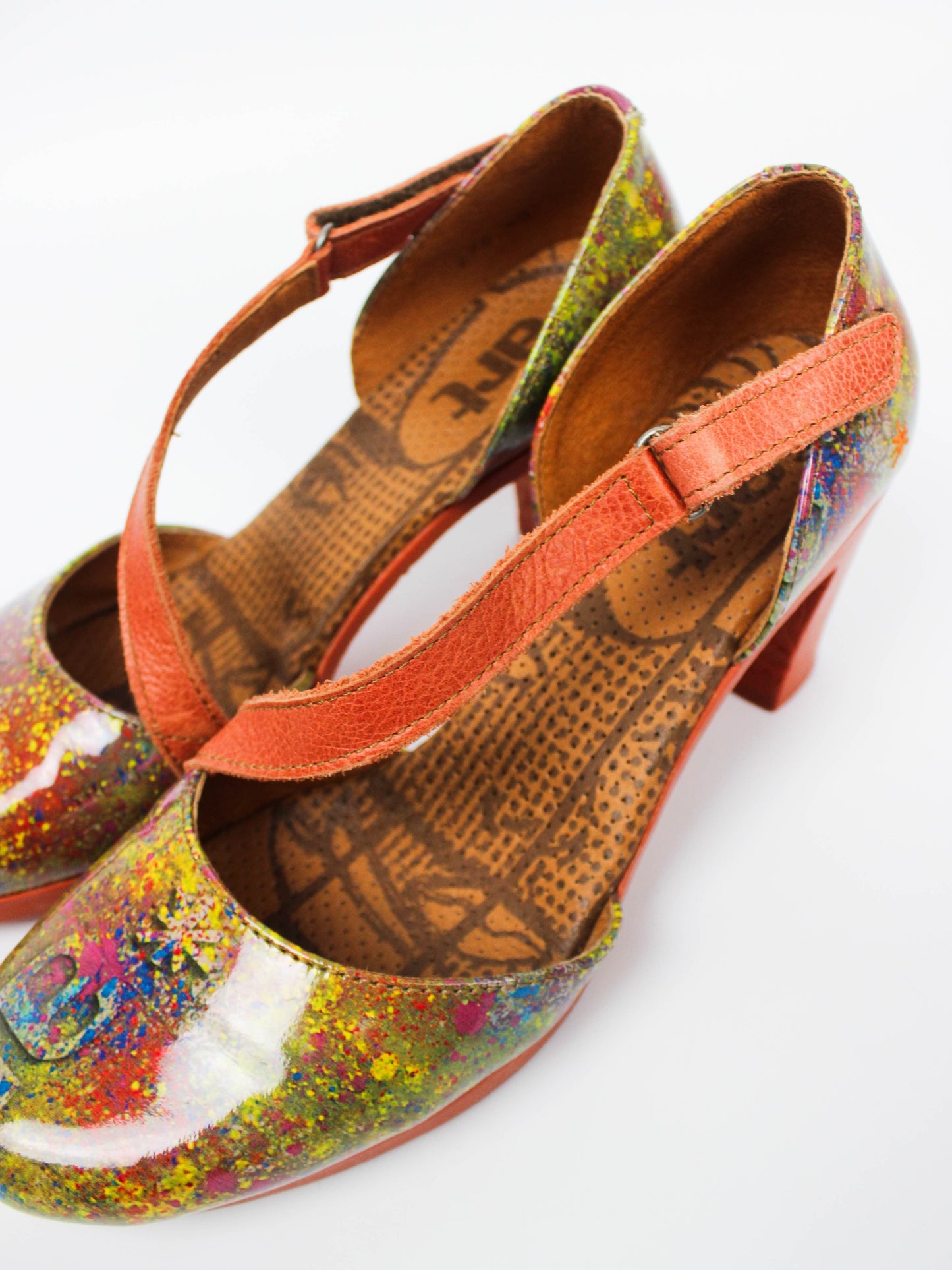 The Art Company Multi-Color Leather Block Heel Pumps