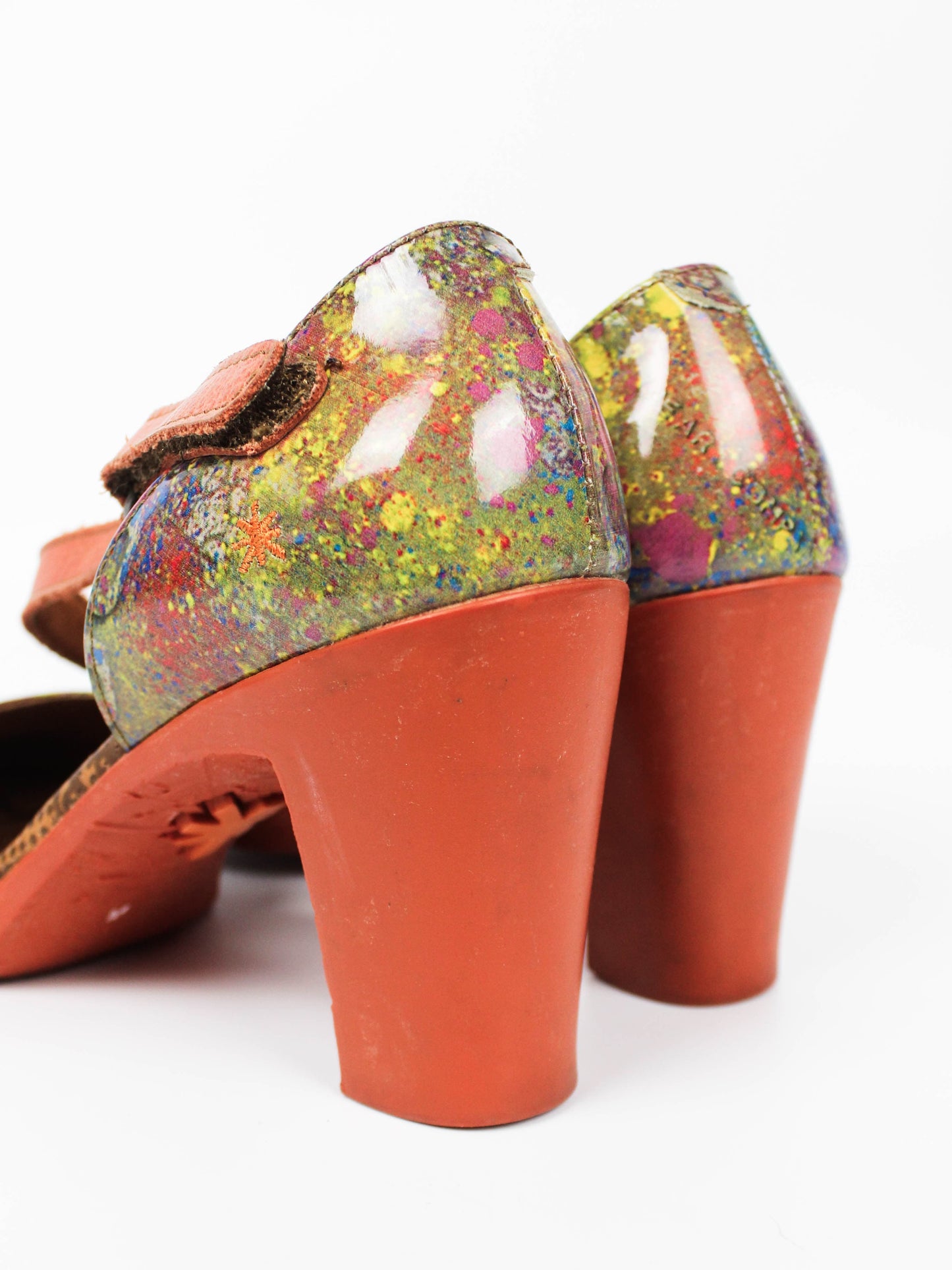 The Art Company Multi-Color Leather Block Heel Pumps