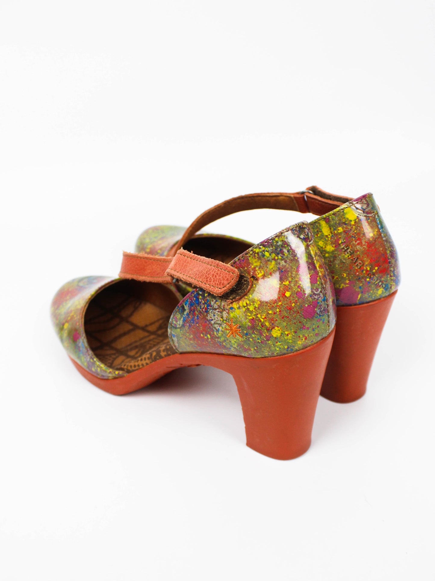 The Art Company Multi-Color Leather Block Heel Pumps