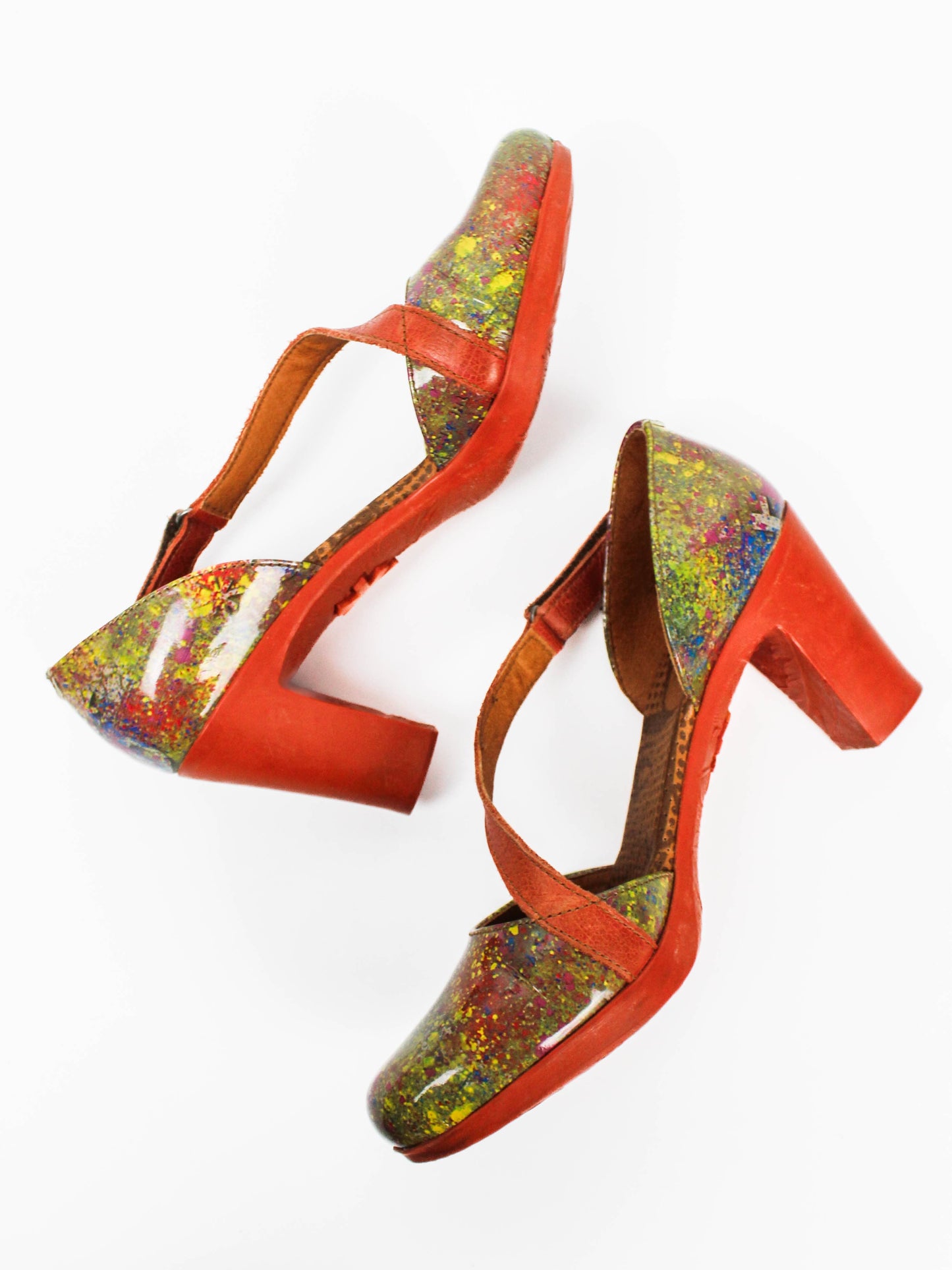 The Art Company Multi-Color Leather Block Heel Pumps
