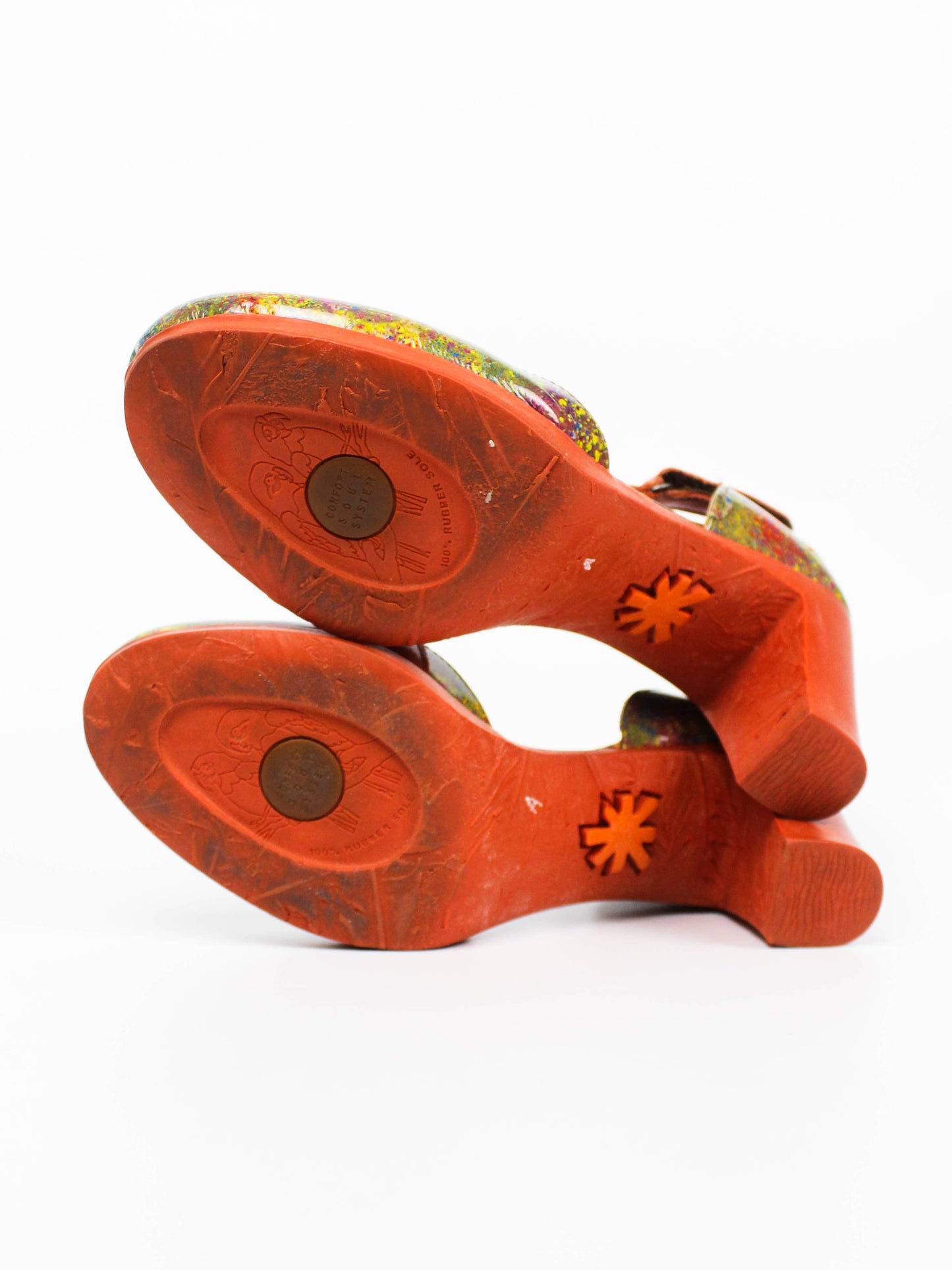 The Art Company Multi-Color Leather Block Heel Pumps