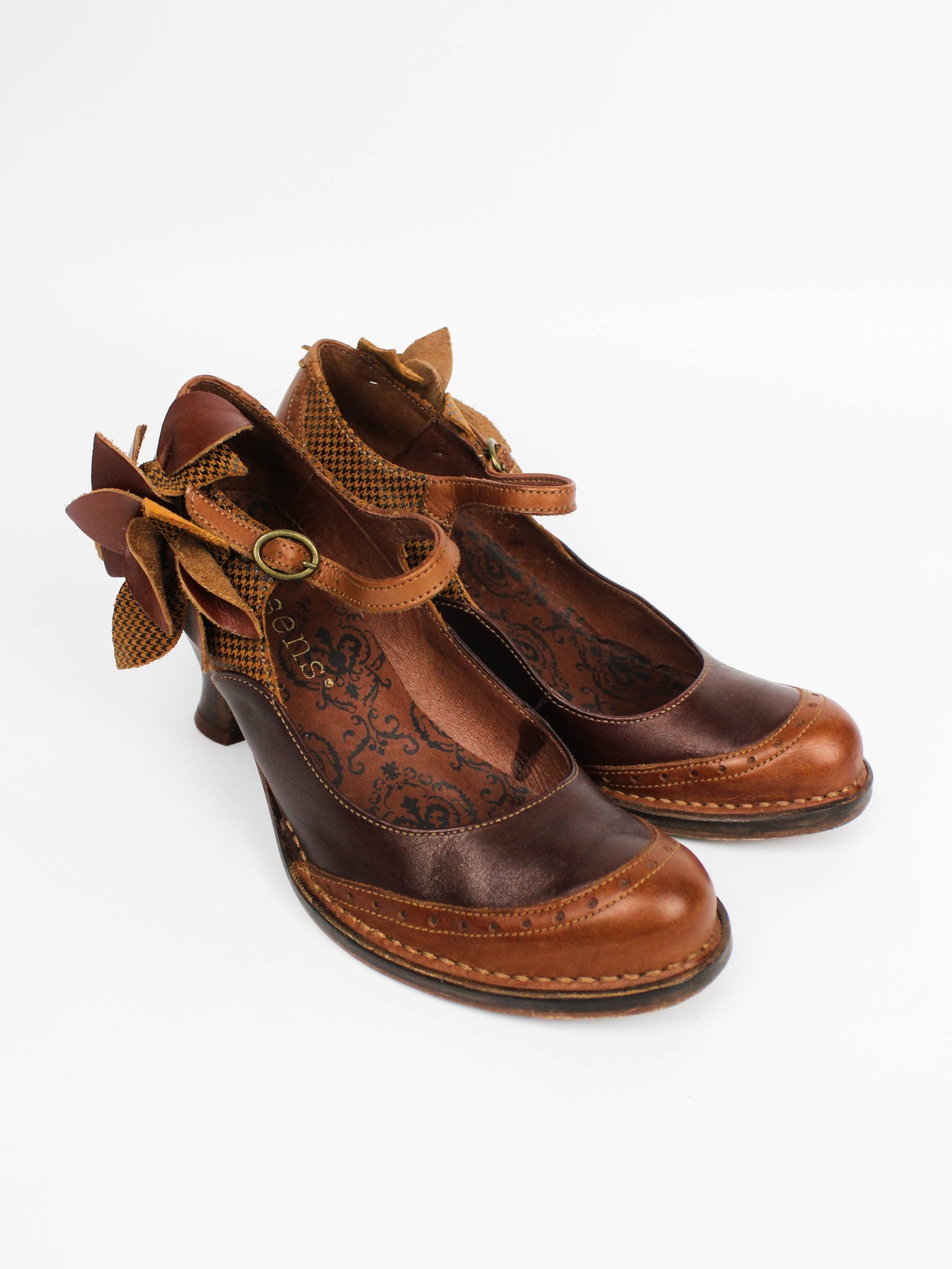 Neosens Mary Jane Brown Leather Bow
