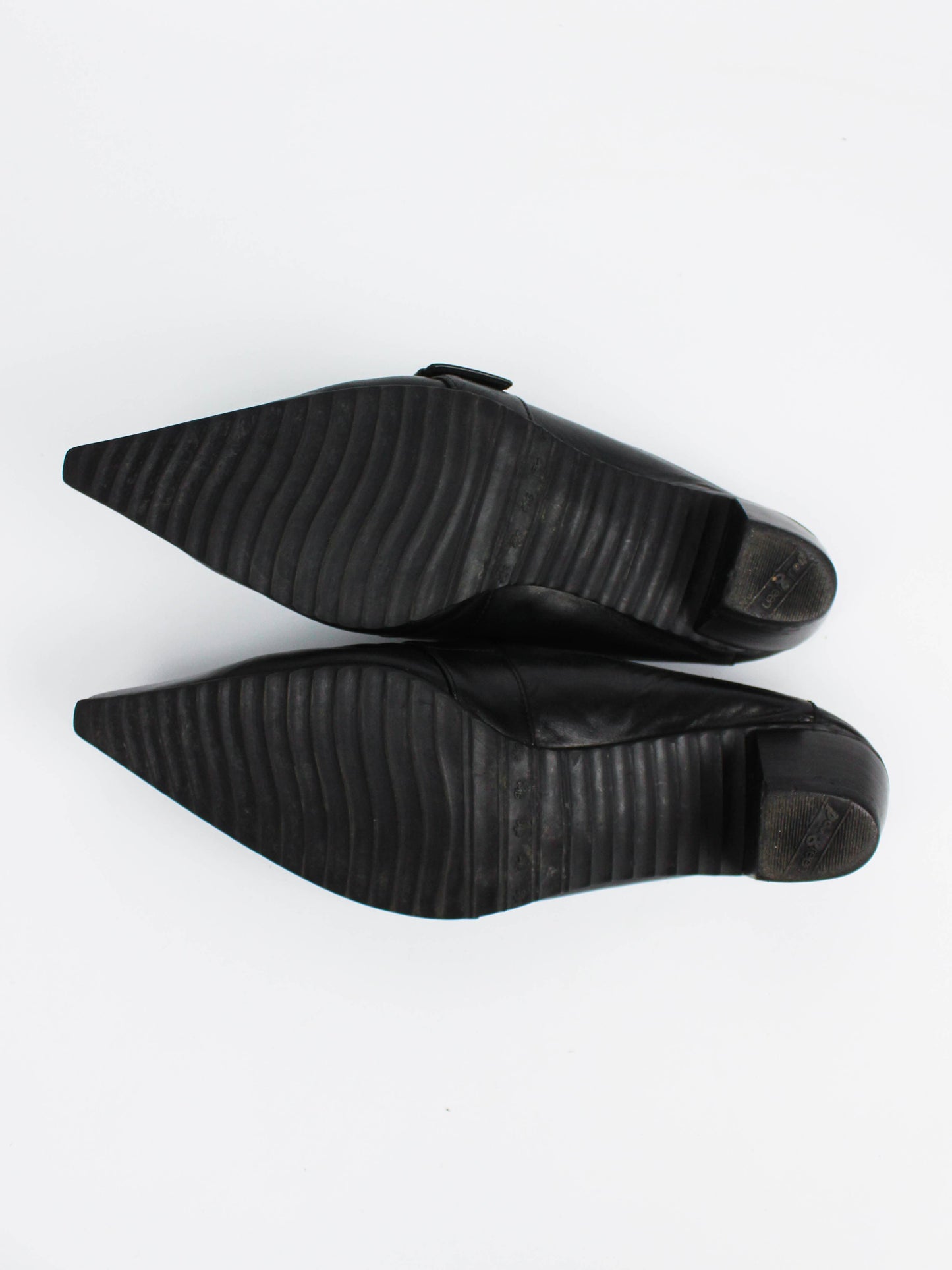 Paul Green Black Leather Buckle Mules
