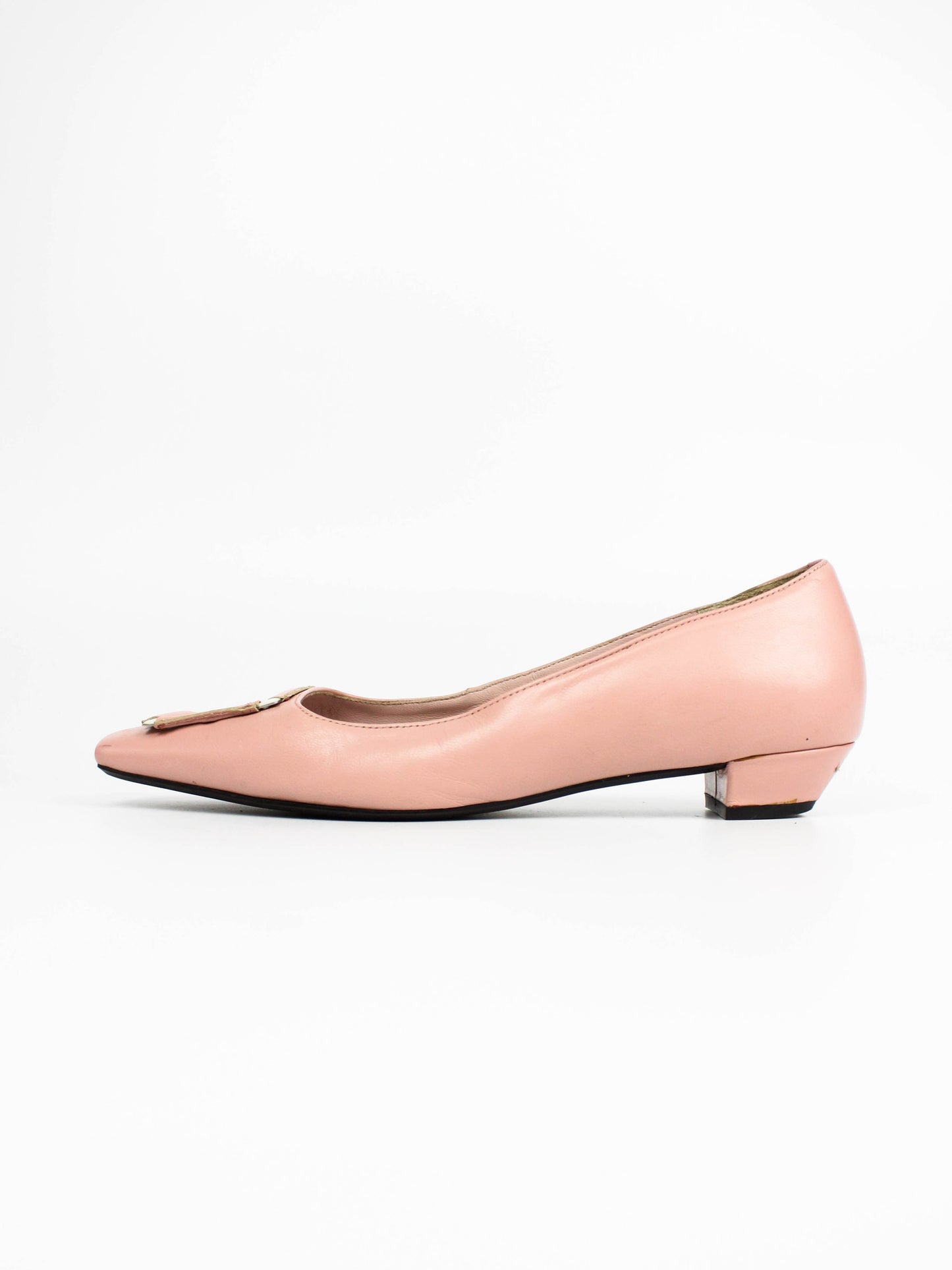 U'LEAD Pink Square Toe Leather Loafers