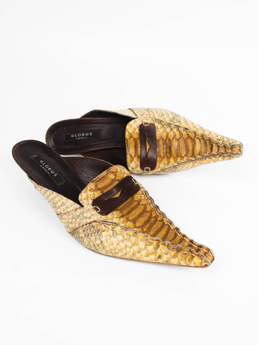 Globus Shoes Woven Leather Mules