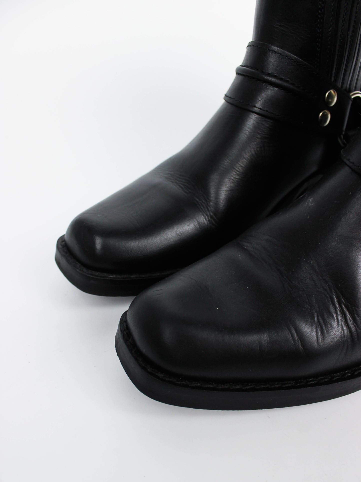 Black Leather Harness Chelsea Boots