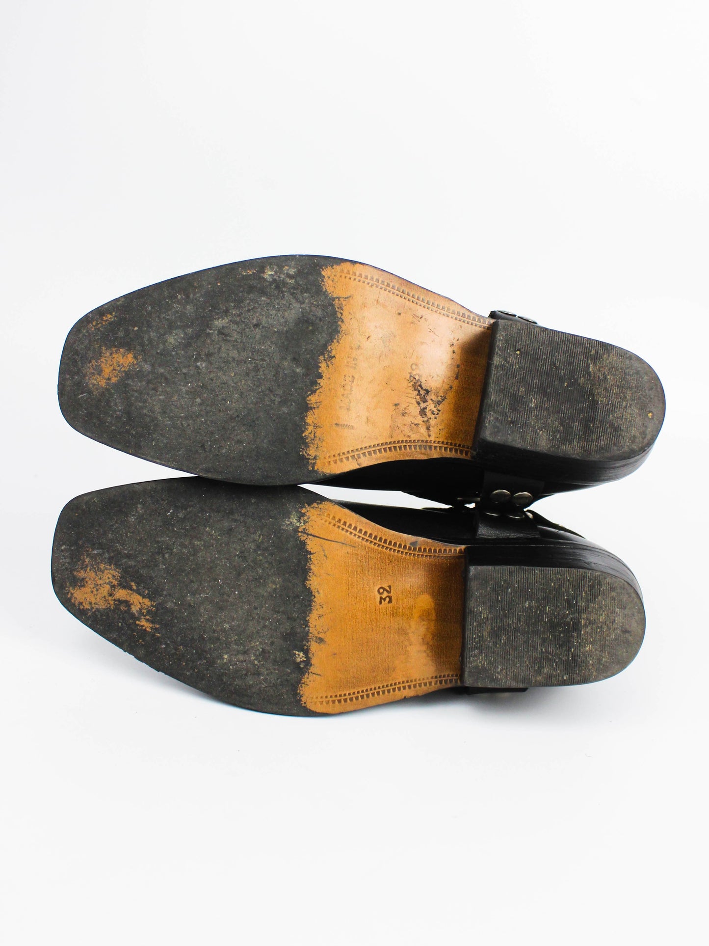 Black Leather Harness Chelsea Boots