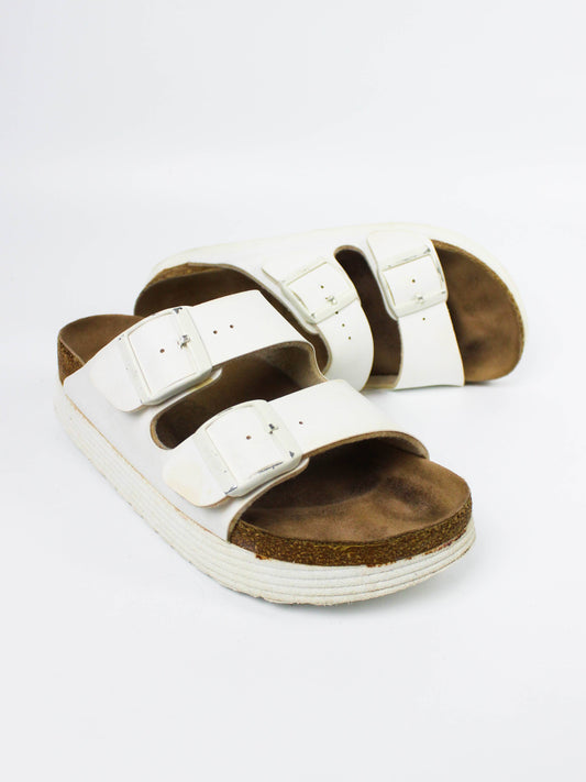 Birkenstock Papillio Arizona Platform White Sandals