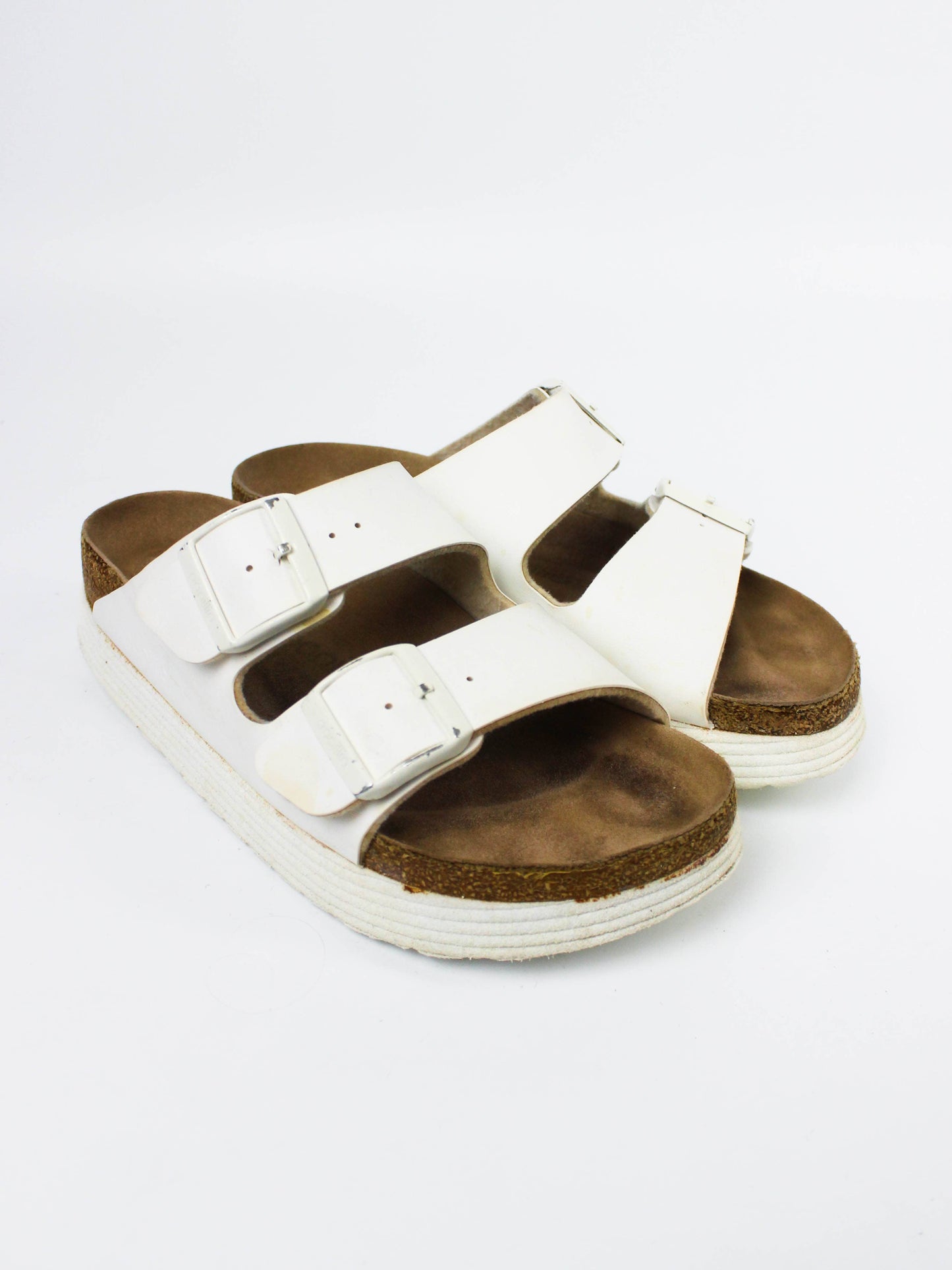 Birkenstock Papillio Arizona Platform White Sandals