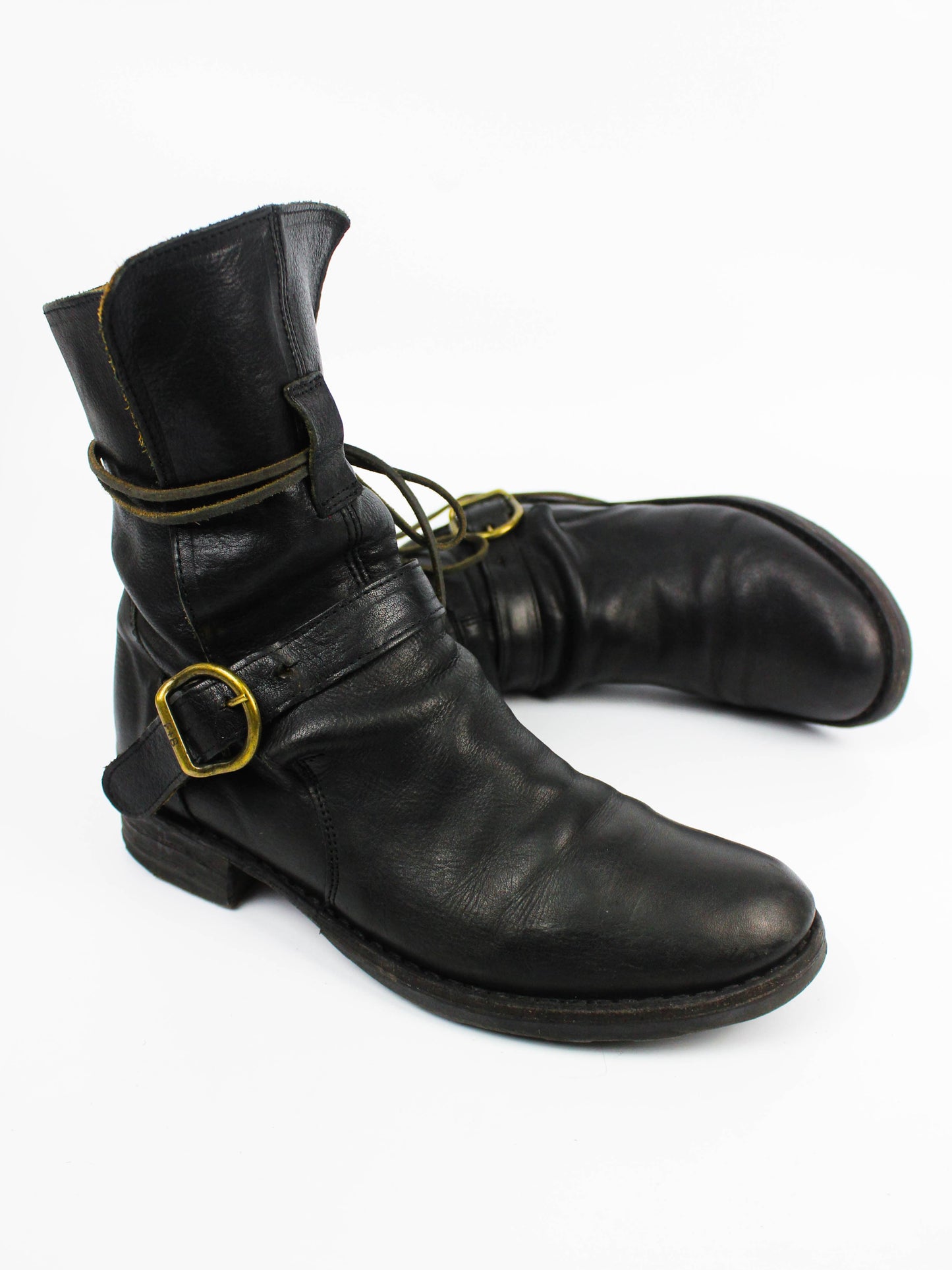 A.S.98 Black Leather Engineer Boots