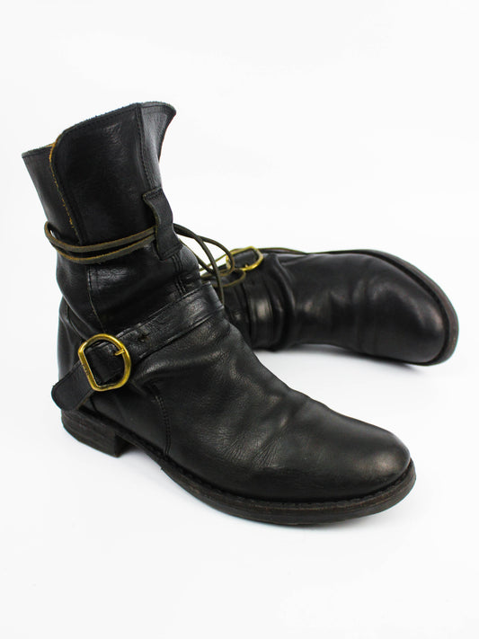 A.S.98 Black Leather Engineer Boots