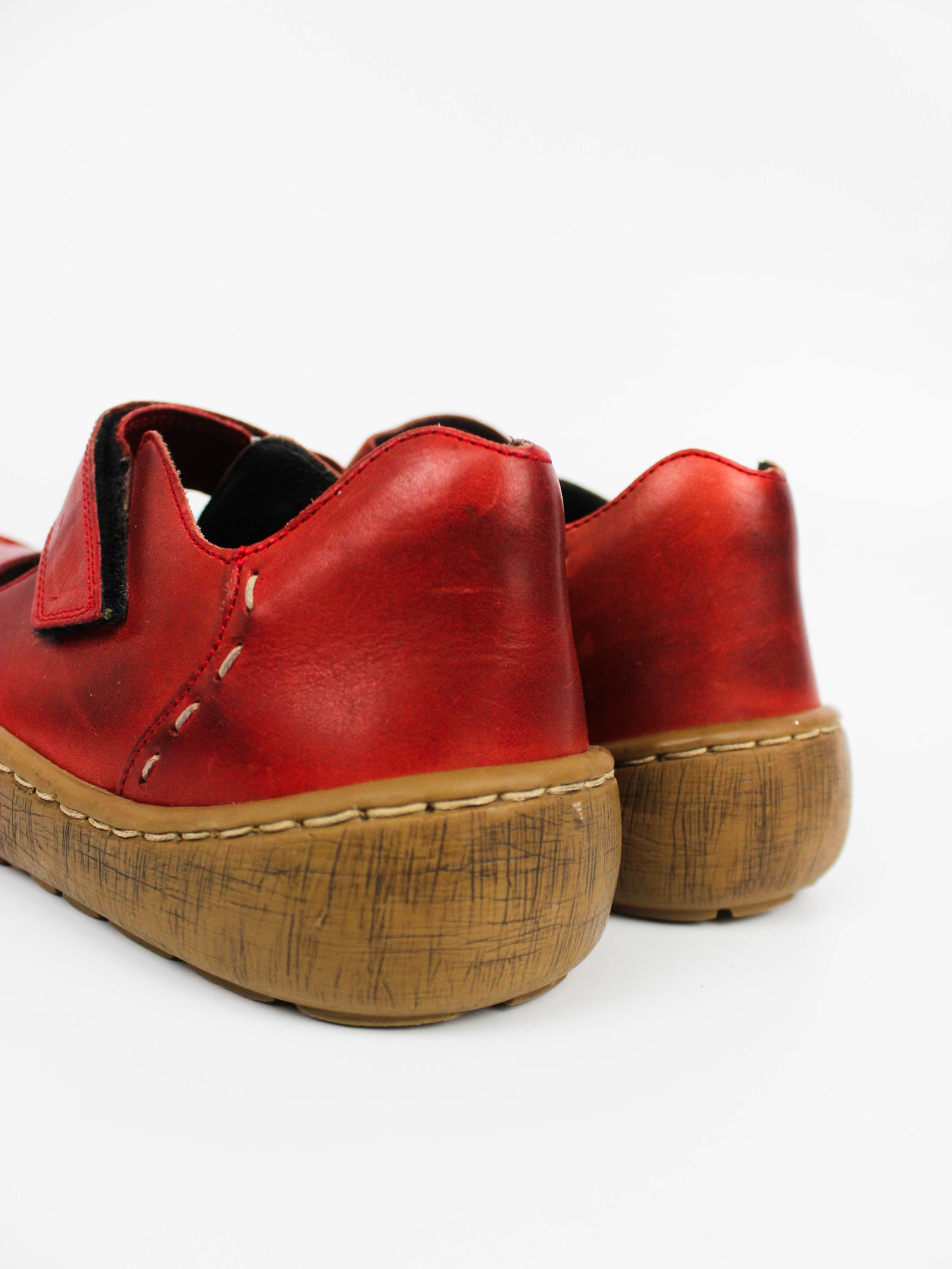 Rieker Red Leather Mary Jane Shoes
