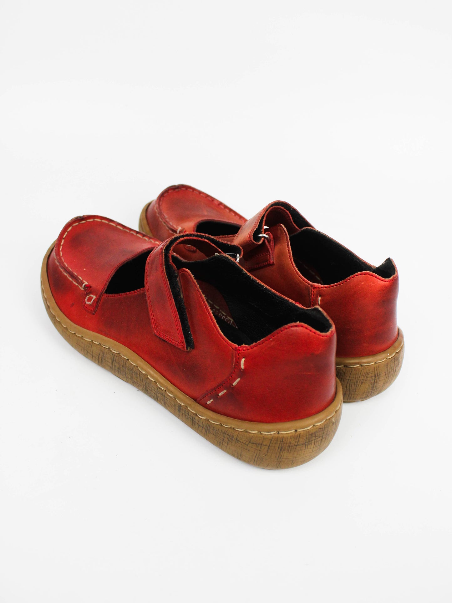 Rieker Red Leather Mary Jane Shoes