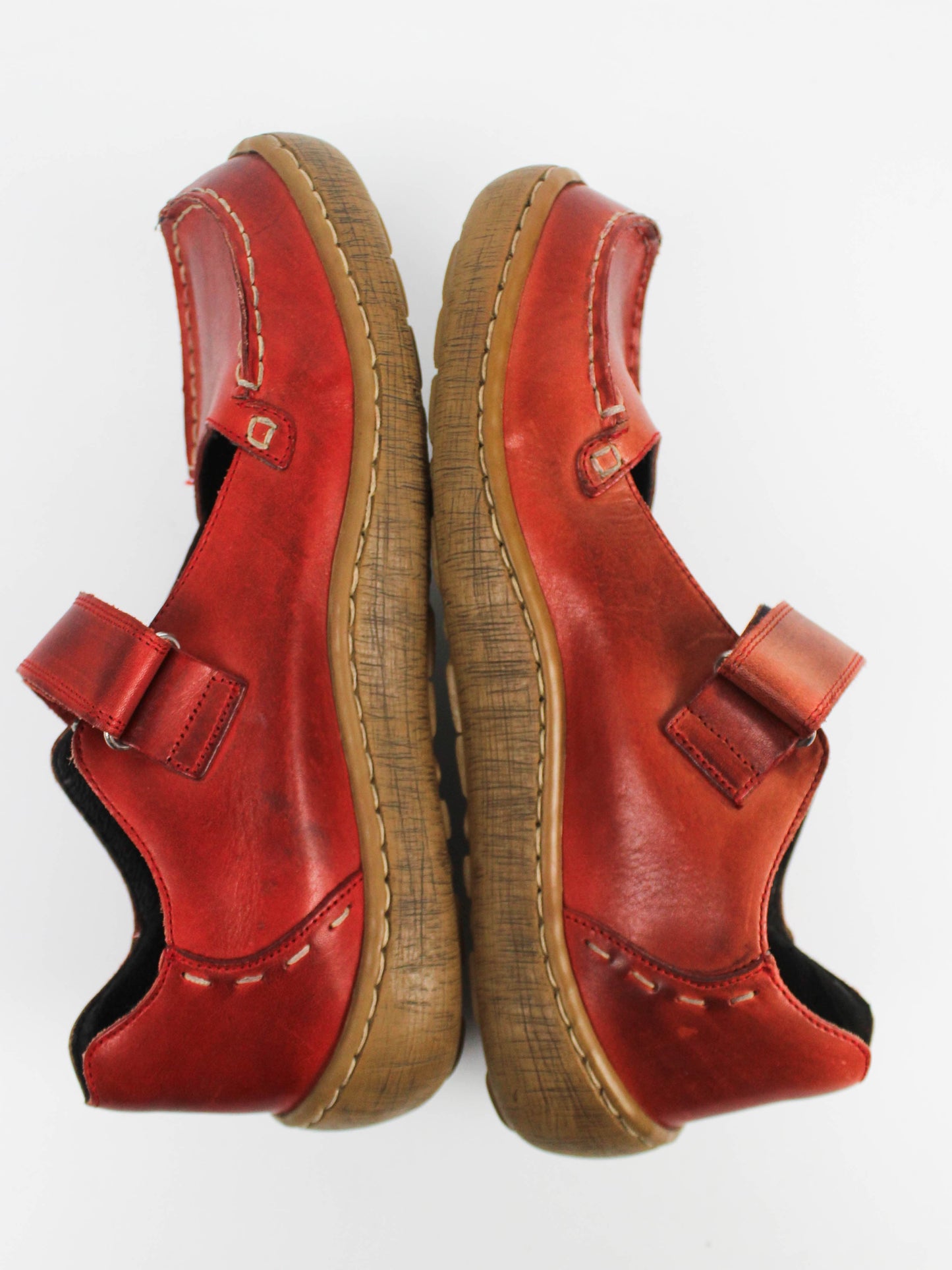 Rieker Red Leather Mary Jane Shoes