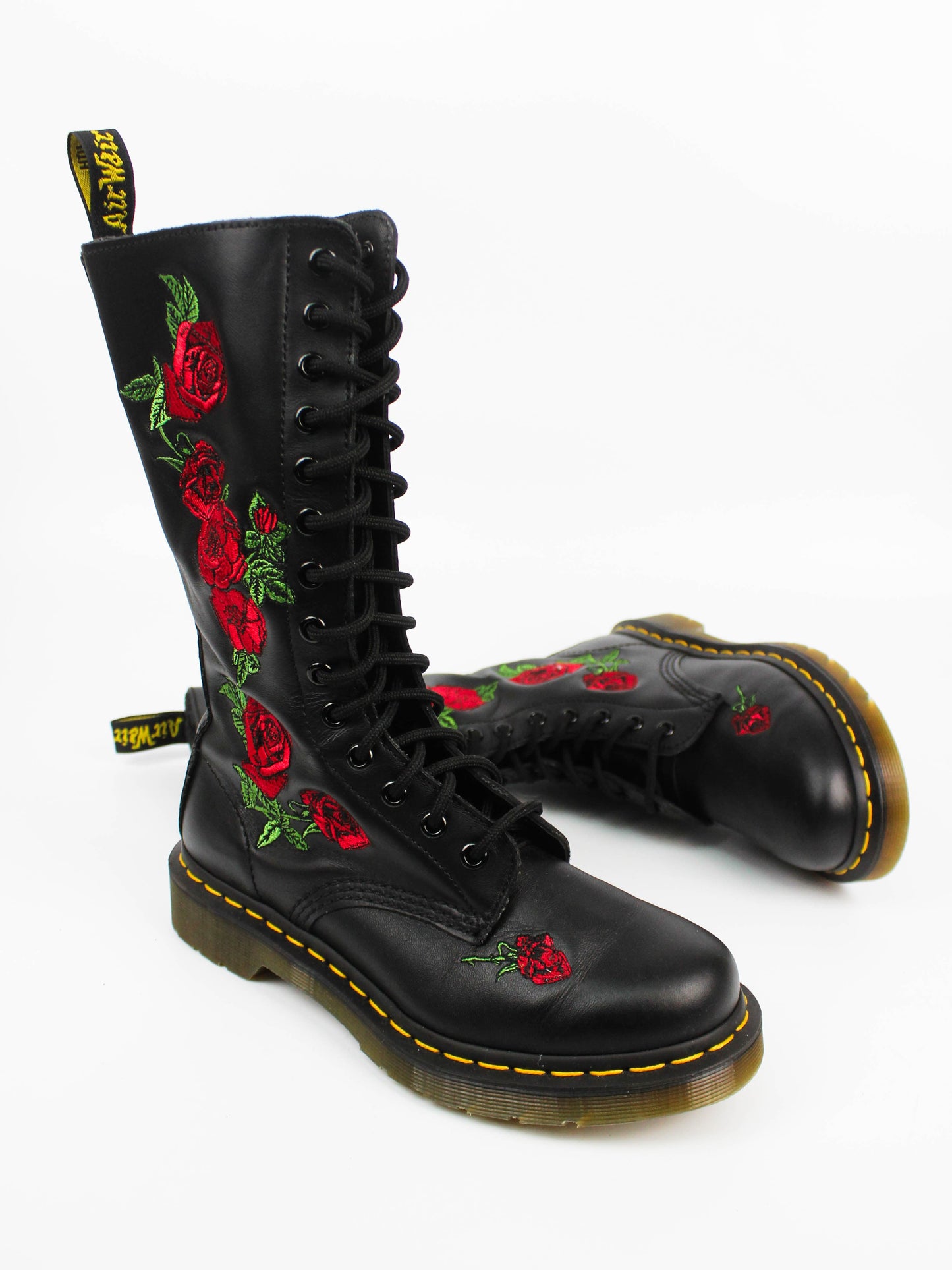 Dr. Martens 1914 Vonda Black Floral Leather Boots