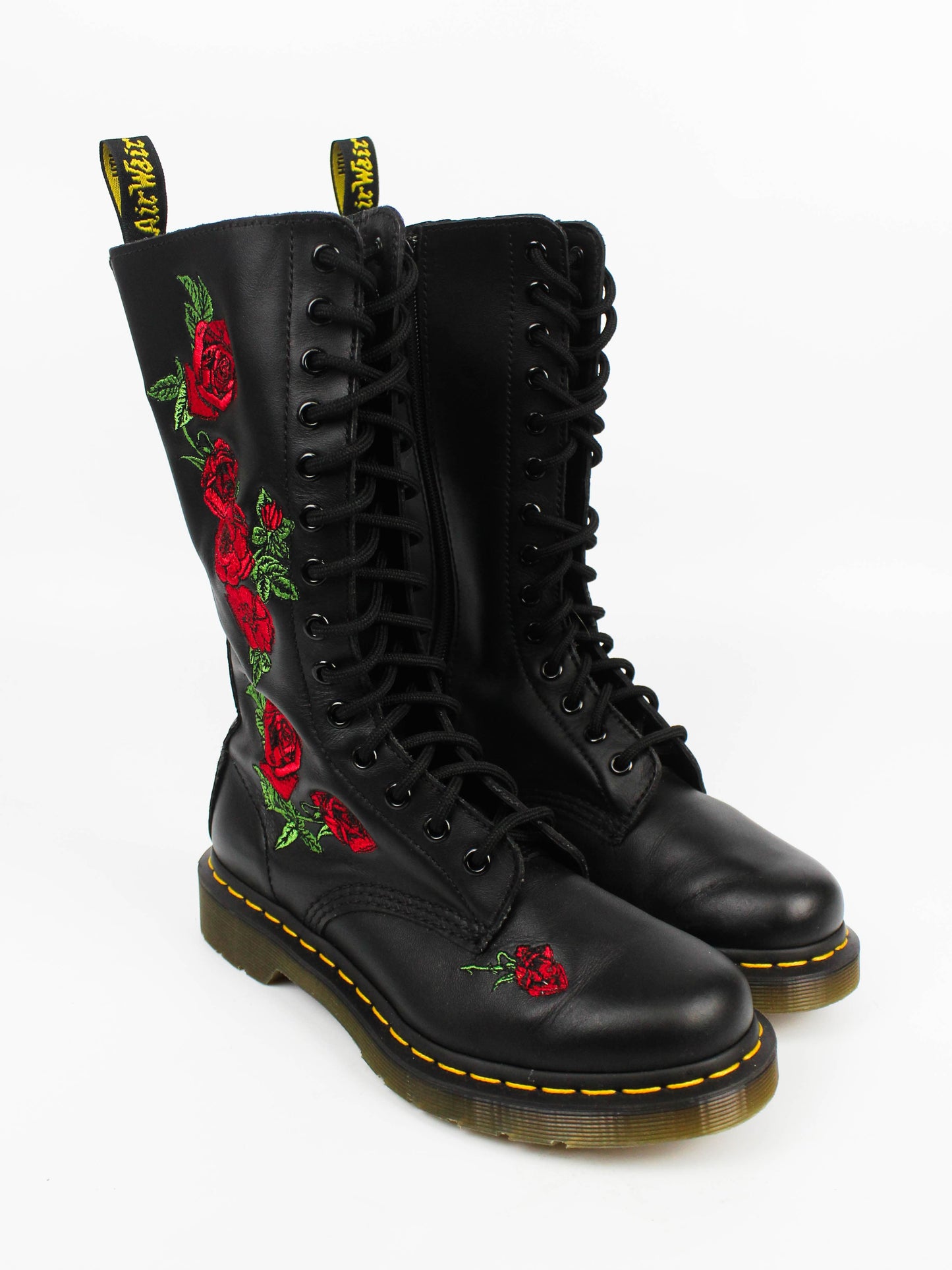 Dr. Martens 1914 Vonda Black Floral Leather Boots