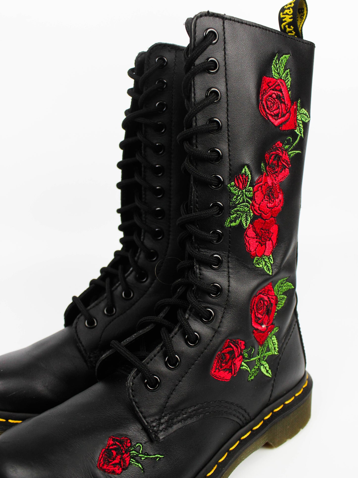 Dr. Martens 1914 Vonda Black Floral Leather Boots
