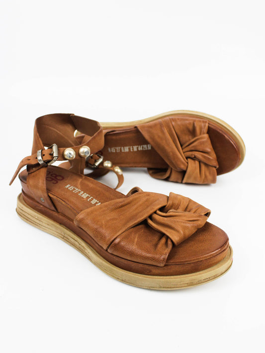 A.S.98 Brown Leather Bow Sandals