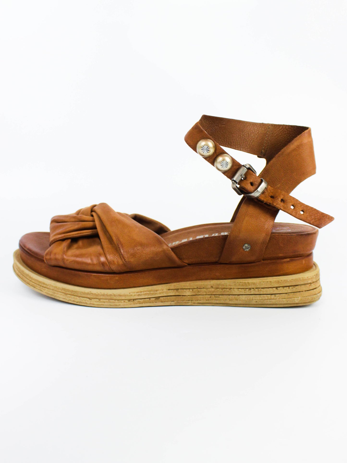 A.S.98 Brown Leather Bow Sandals