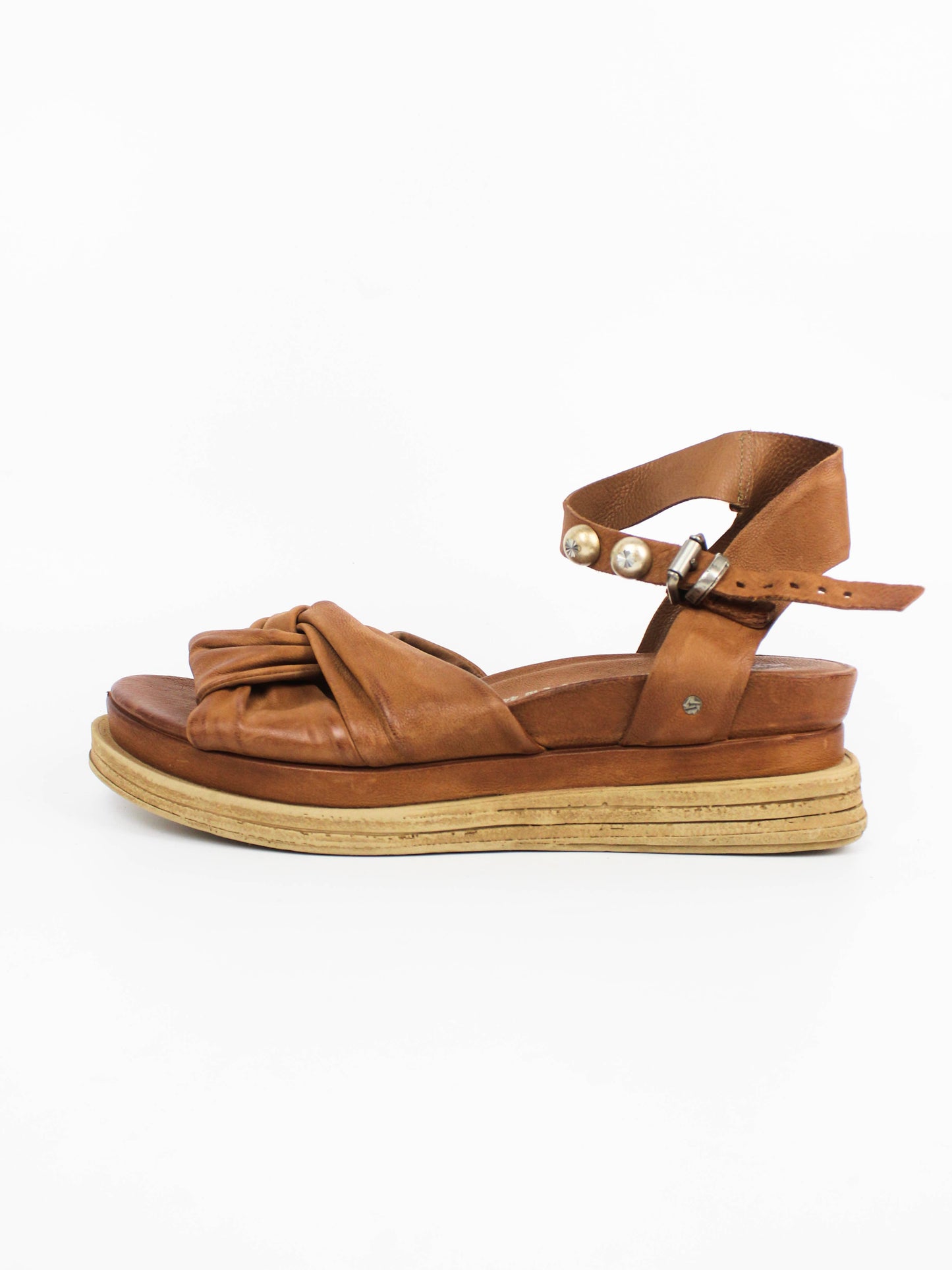 A.S.98 Brown Leather Bow Sandals