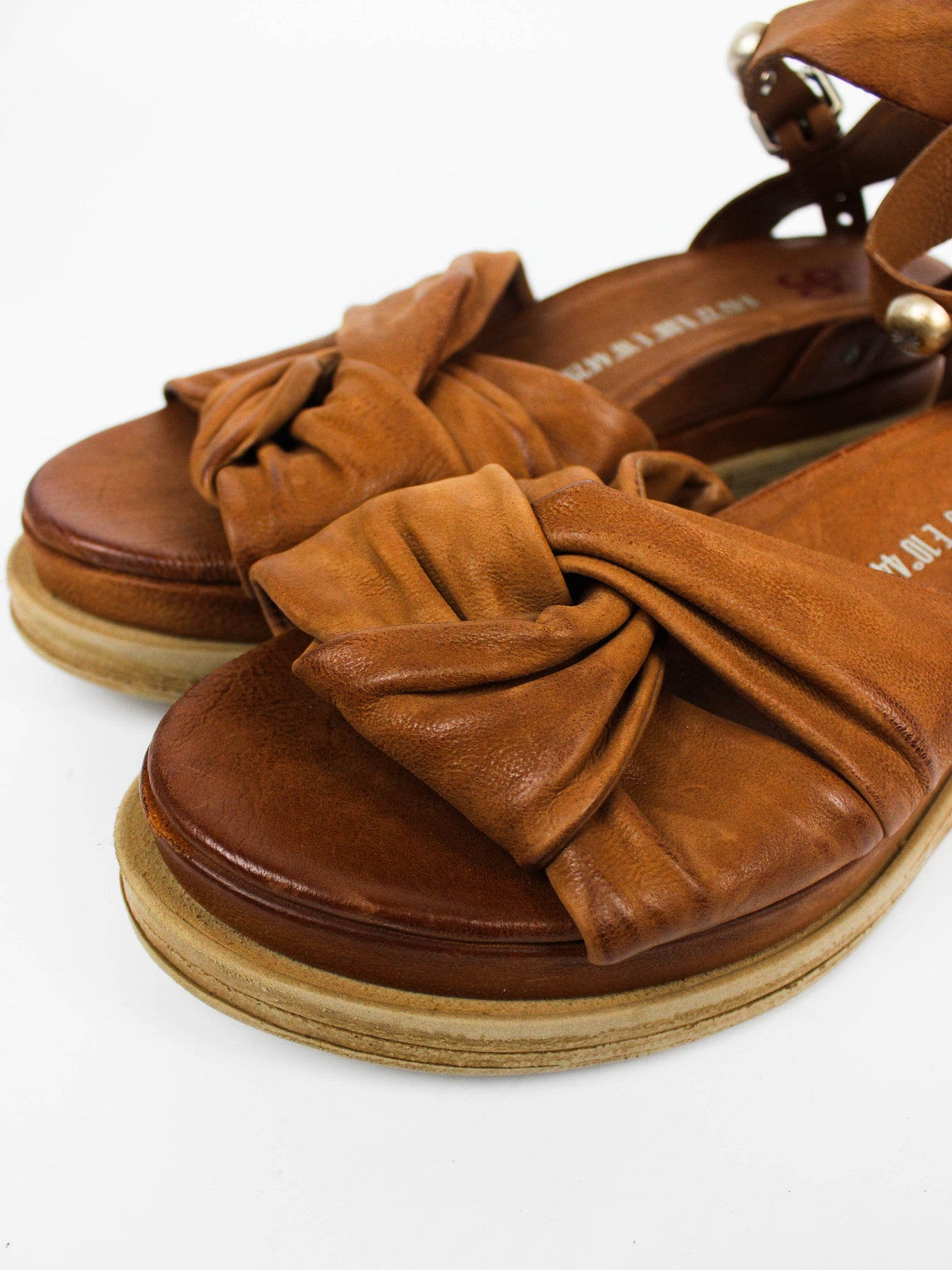 A.S.98 Brown Leather Bow Sandals