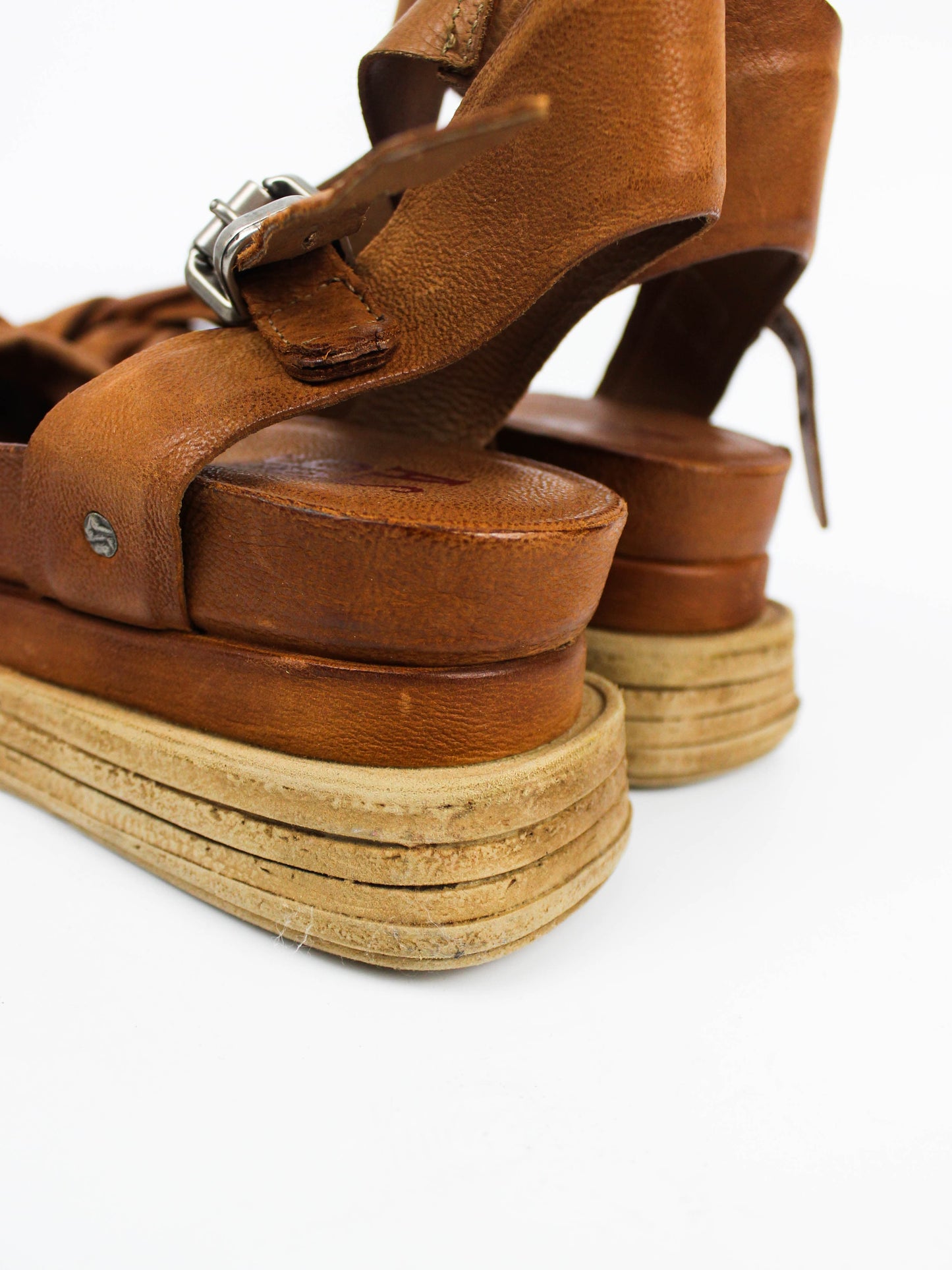 A.S.98 Brown Leather Bow Sandals