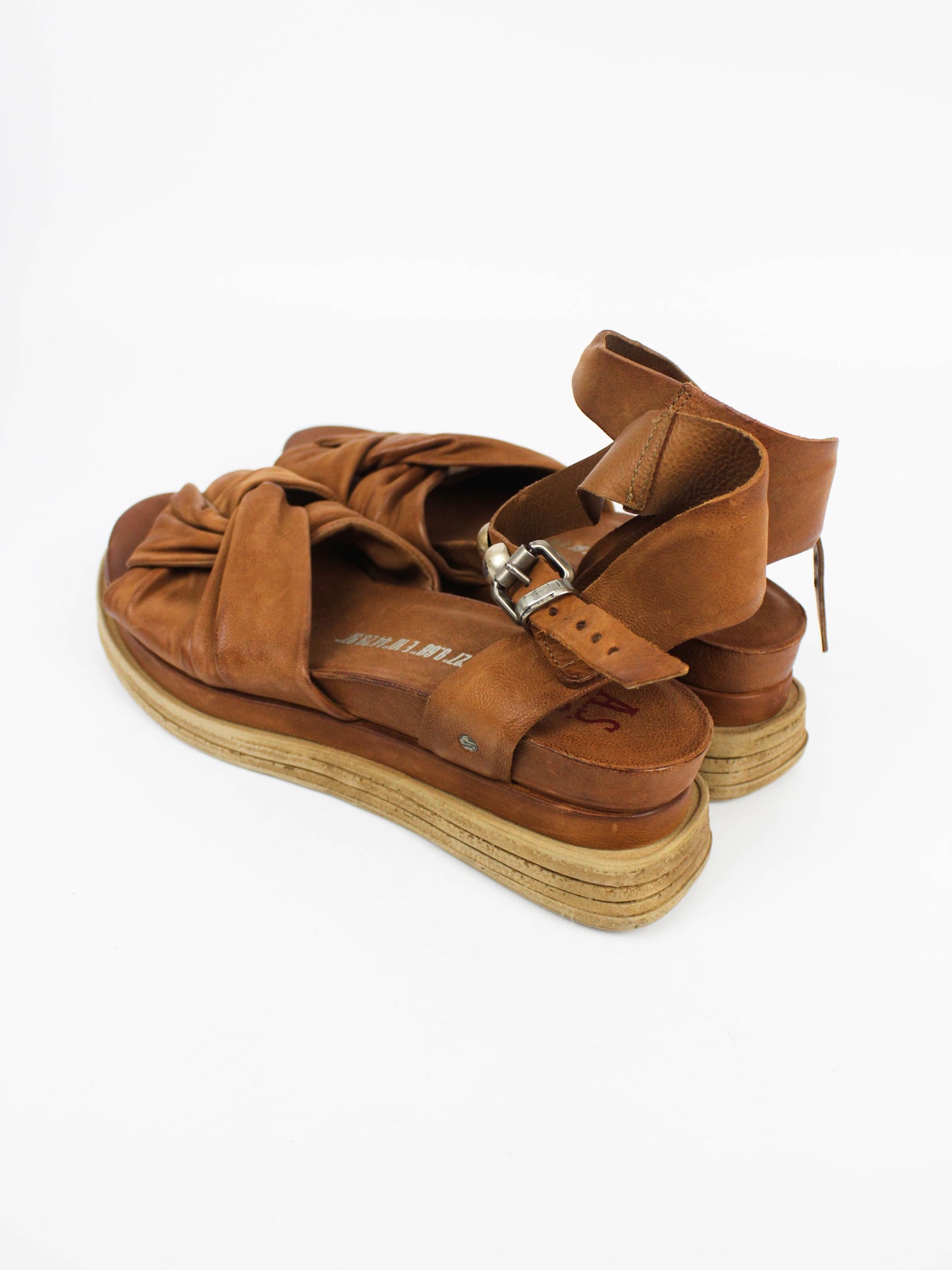 A.S.98 Brown Leather Bow Sandals