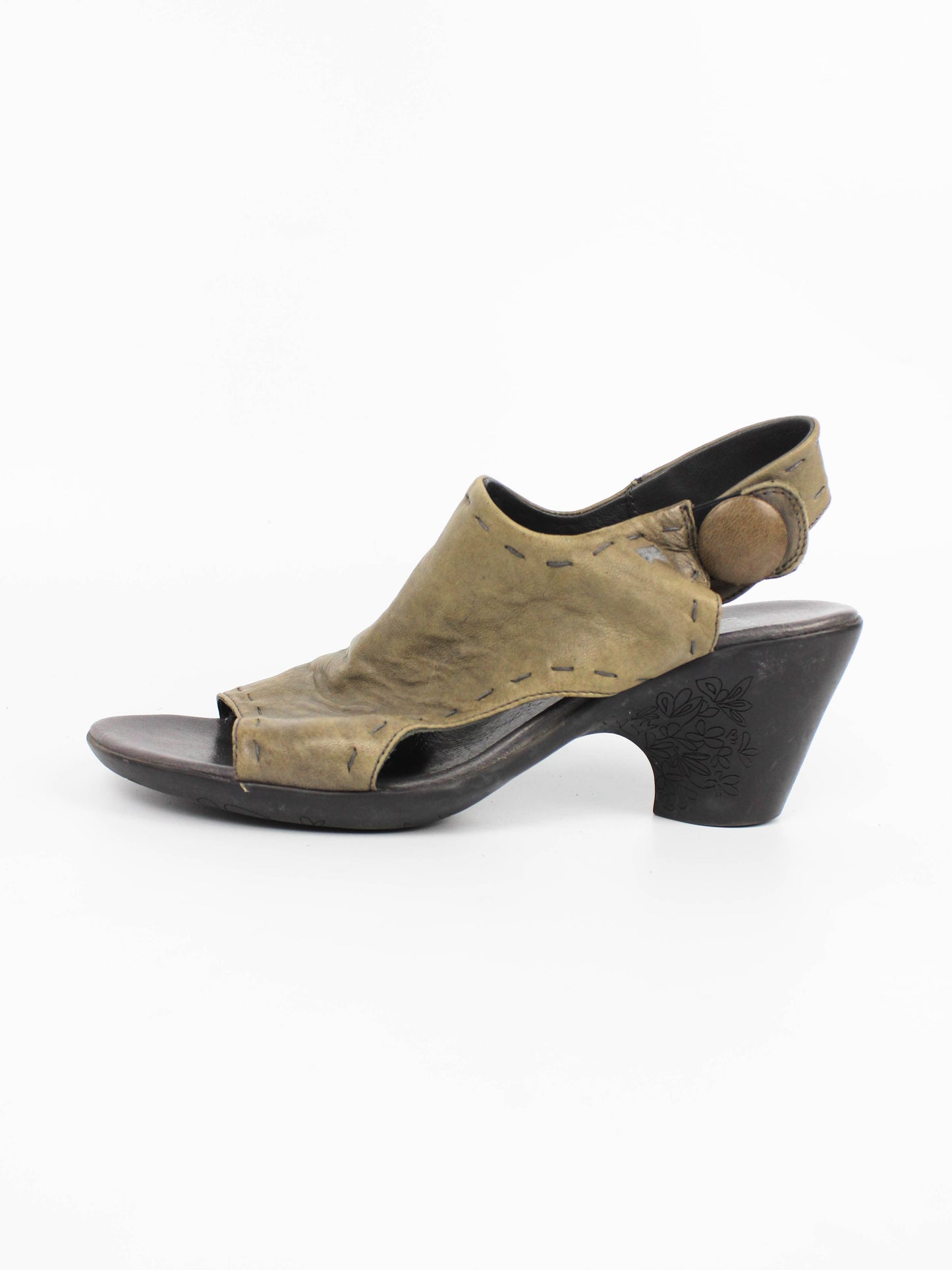 Camper Leather Open Toe Heels