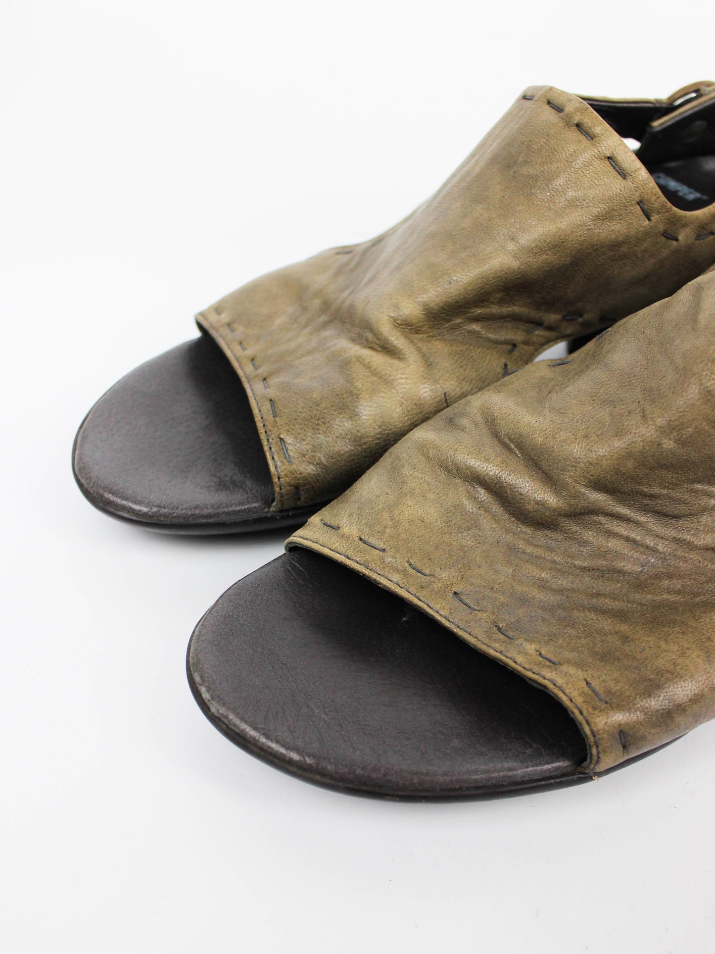 Camper Leather Open Toe Heels