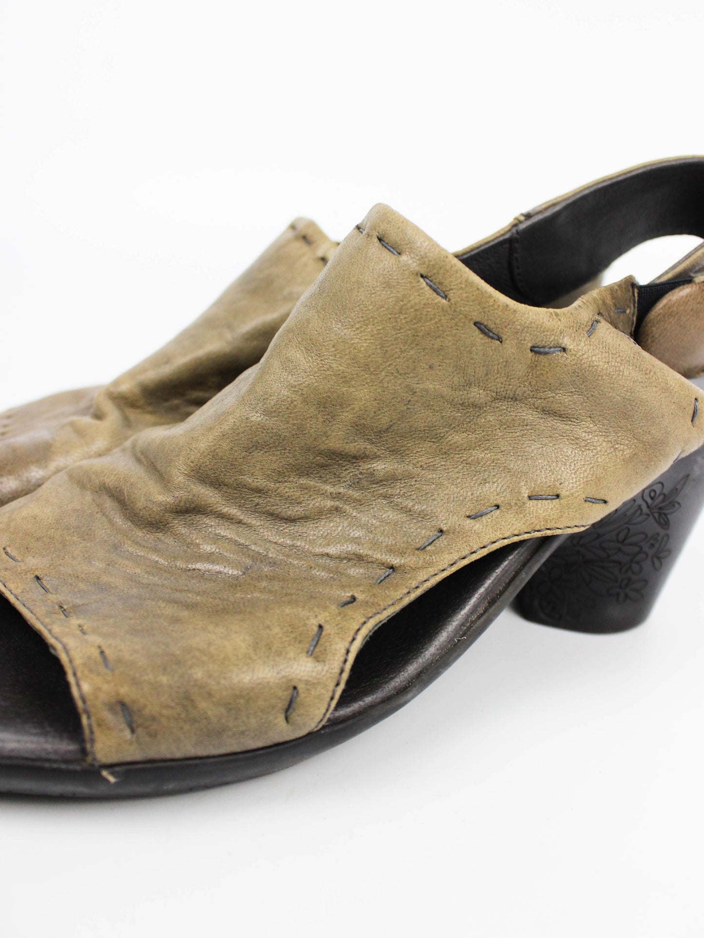 Camper Leather Open Toe Heels