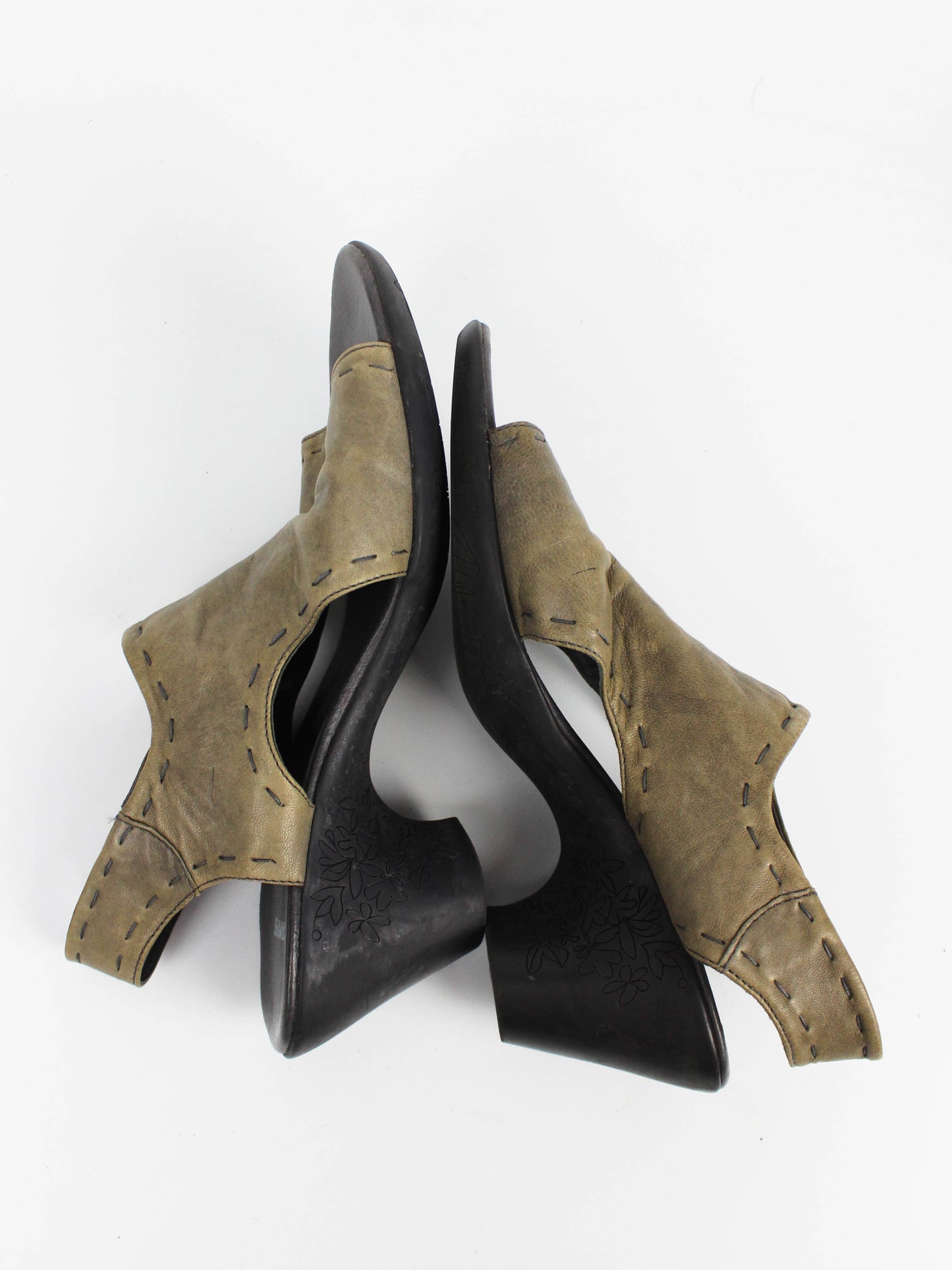 Camper Leather Open Toe Heels