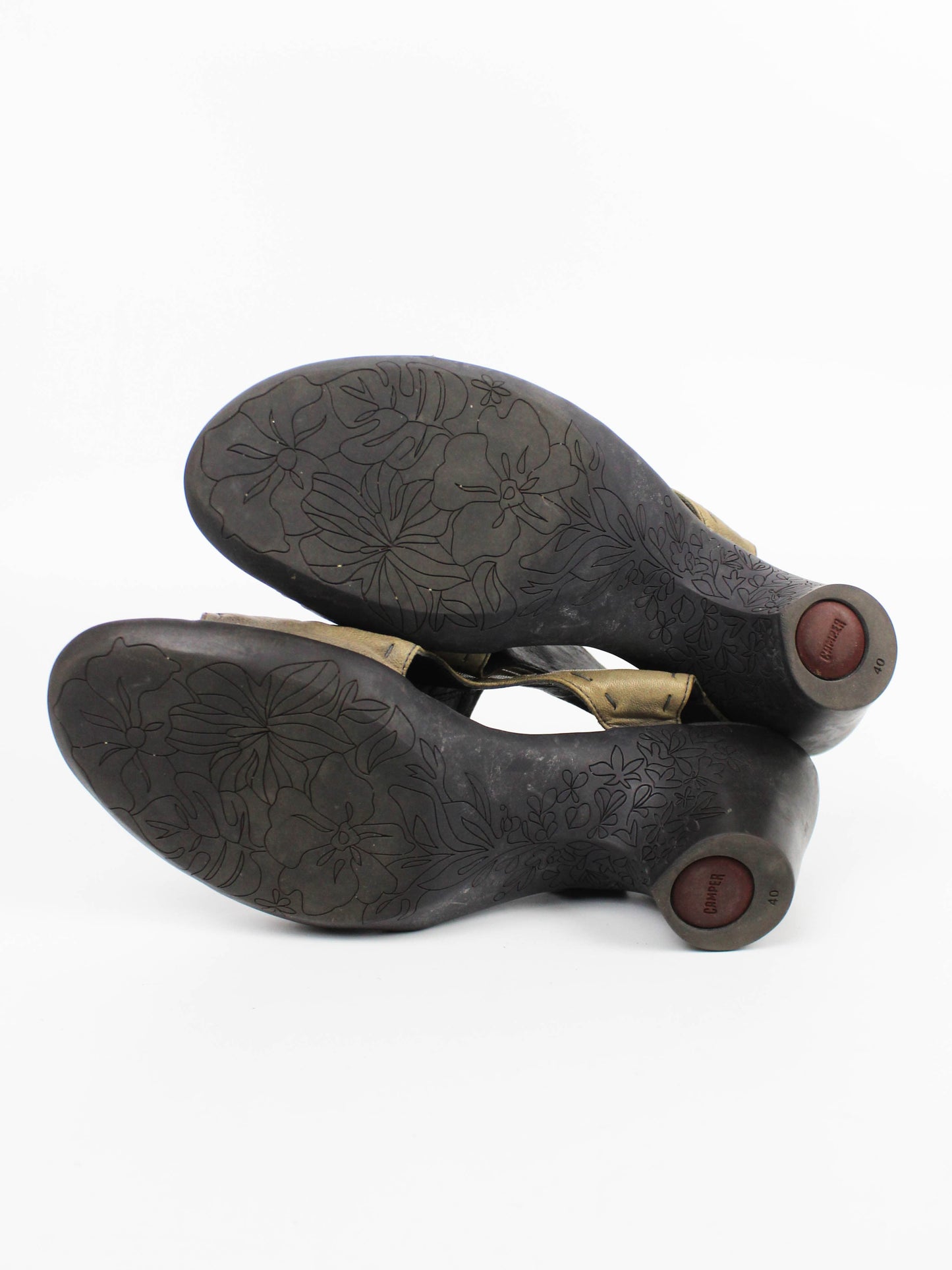 Camper Leather Open Toe Heels