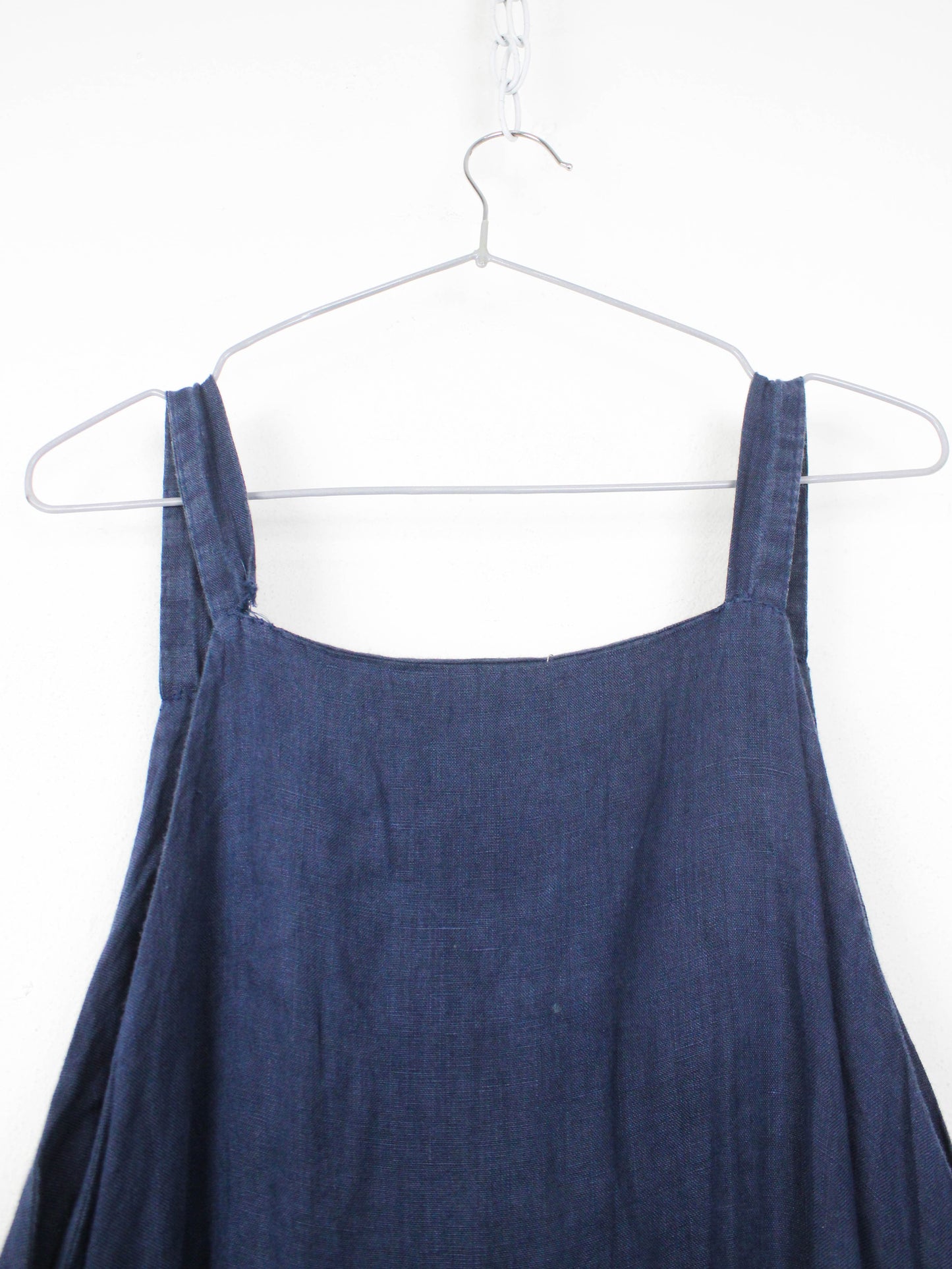 Лляний сарафан oversize з великими кишенями