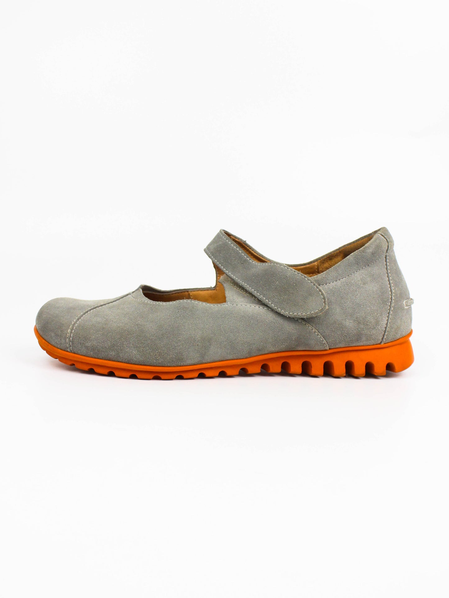 Think! Stone Grey Suede Mary Jane Flats
