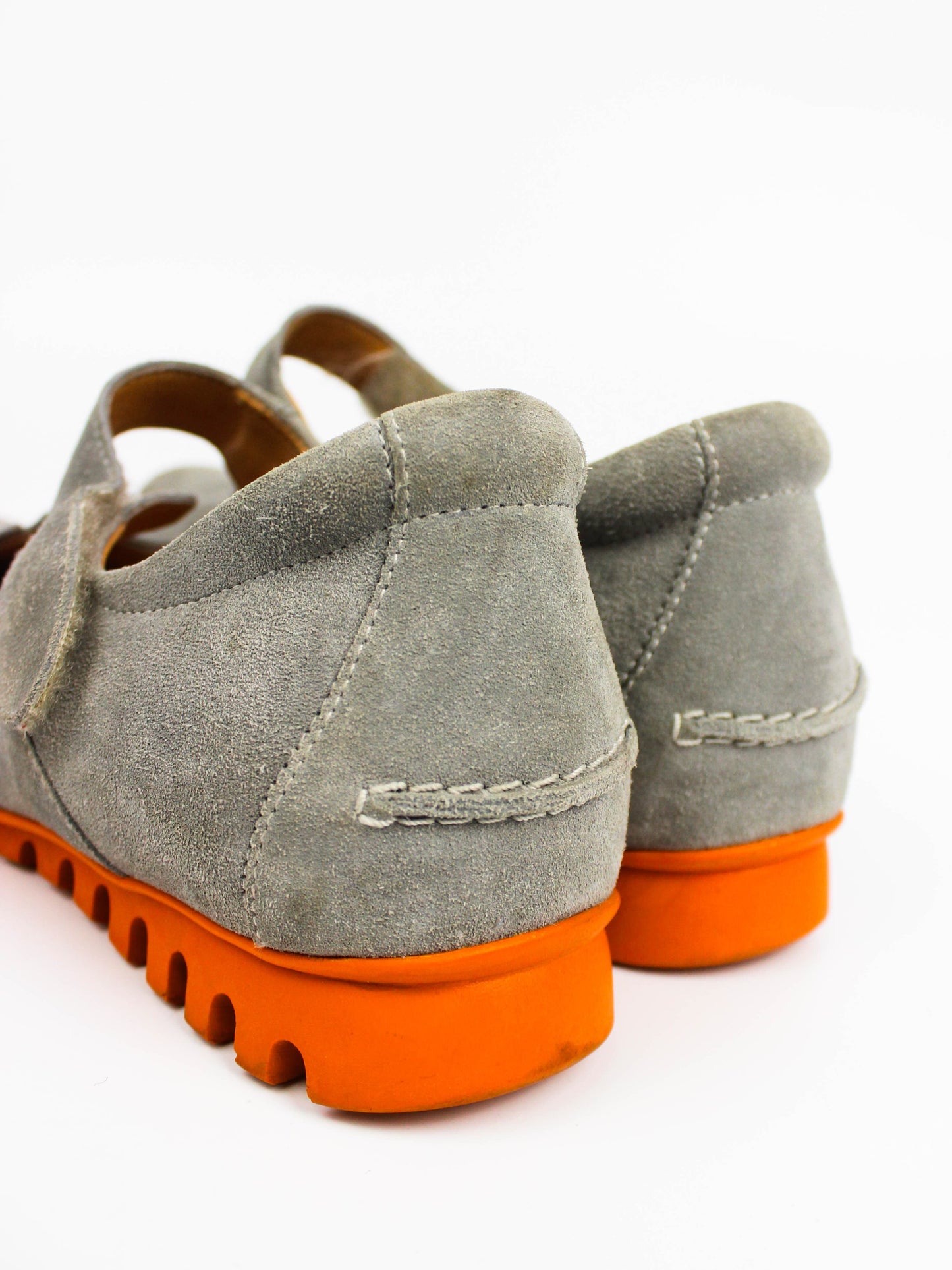 Think! Stone Grey Suede Mary Jane Flats