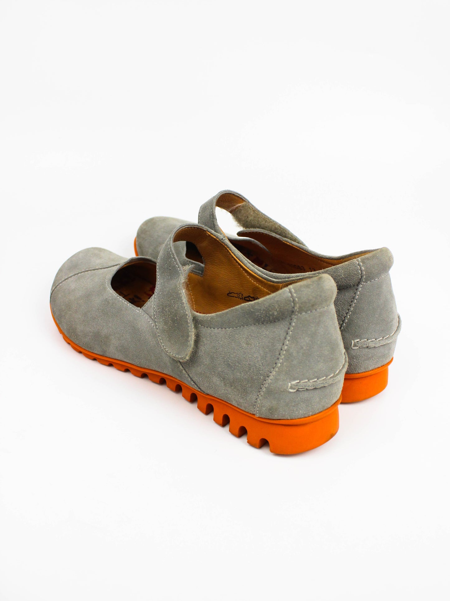 Think! Stone Grey Suede Mary Jane Flats