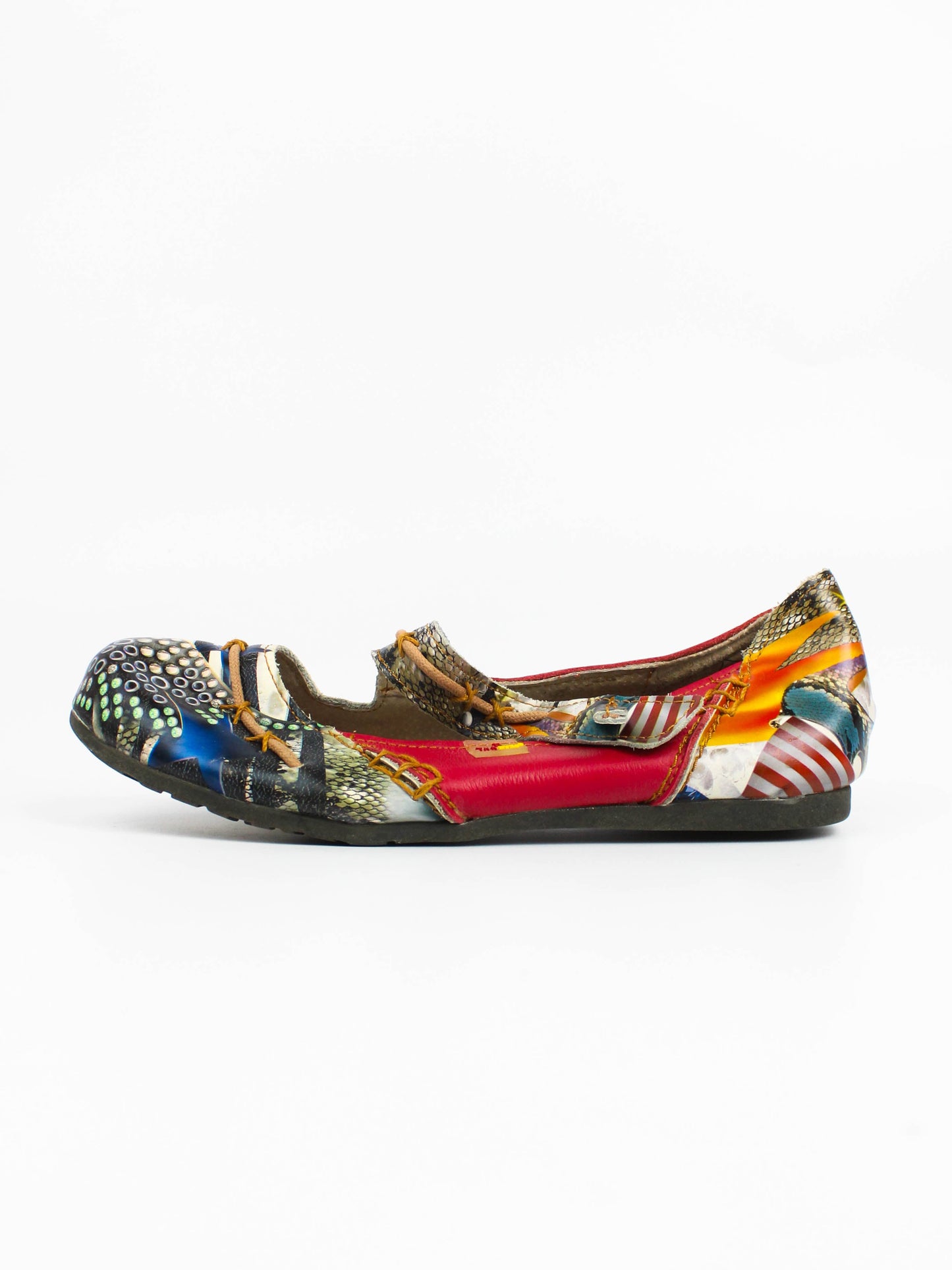 TMA Eyes Colorful Leather Mary Jane Flats