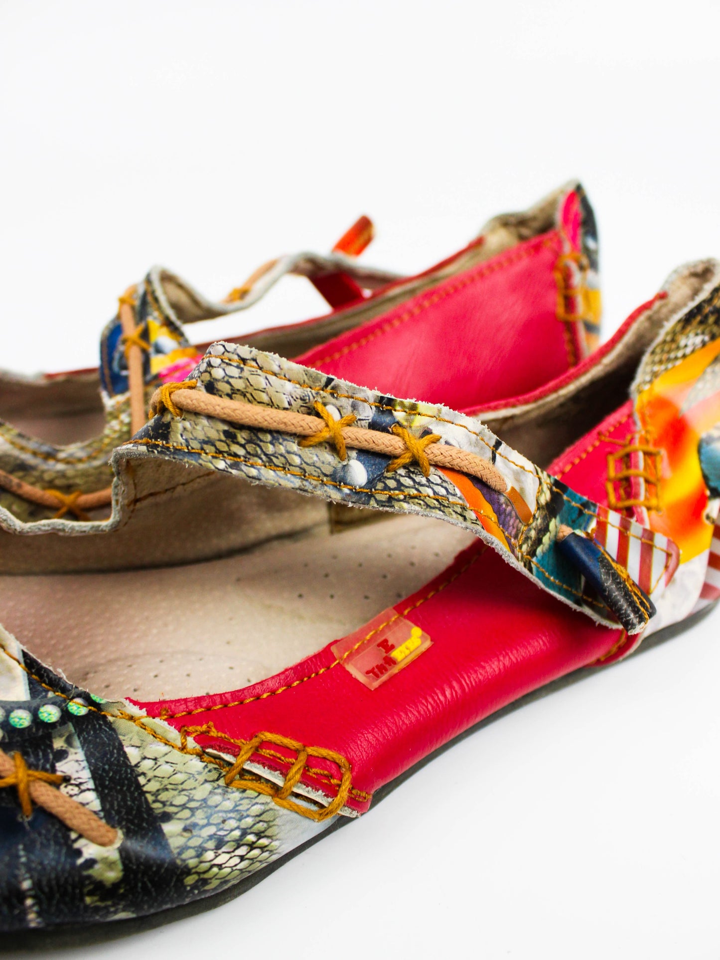 TMA Eyes Colorful Leather Mary Jane Flats