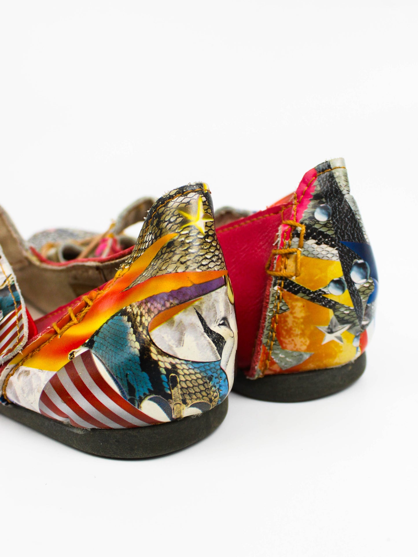 TMA Eyes Colorful Leather Mary Jane Flats