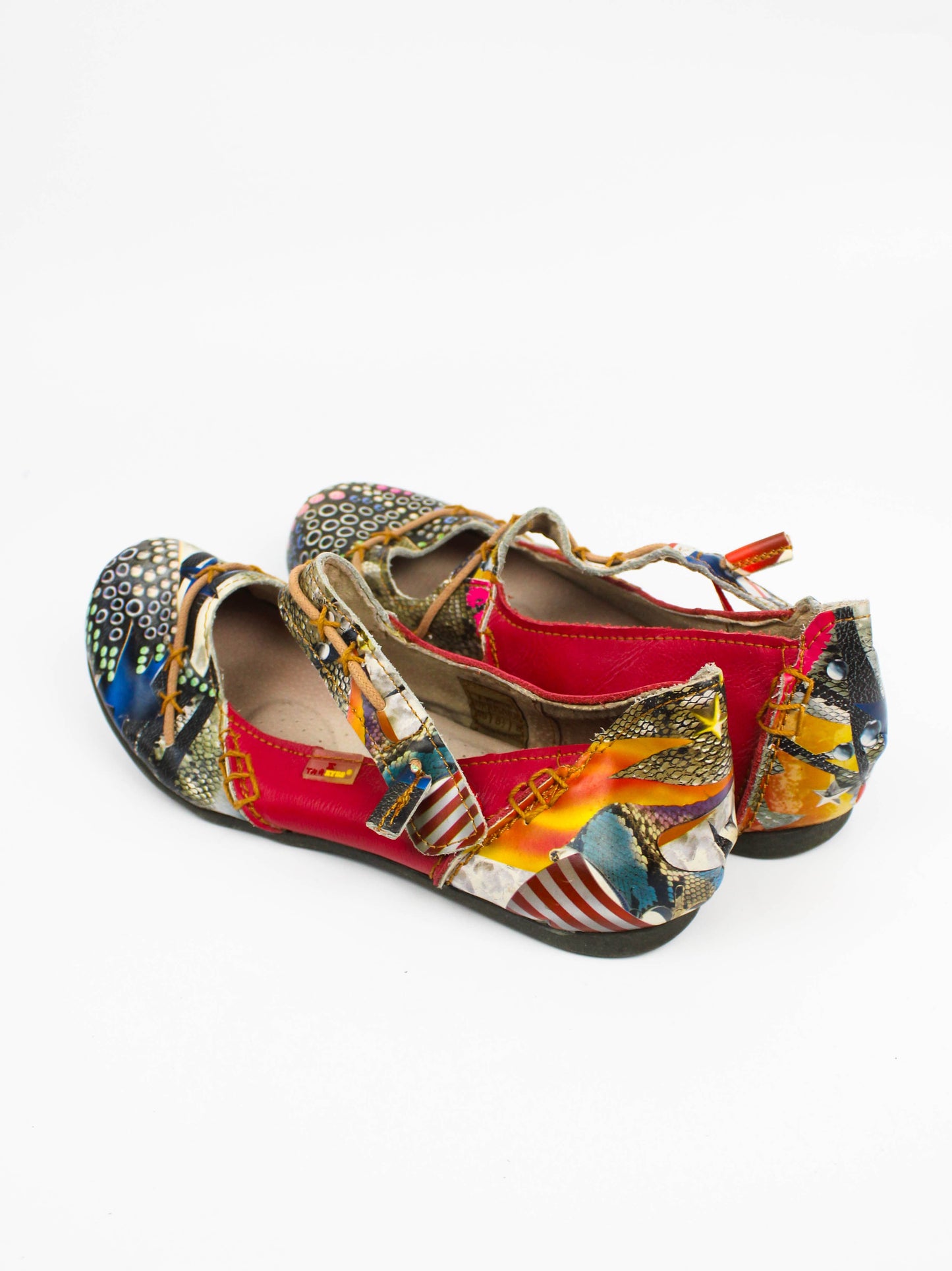 TMA Eyes Colorful Leather Mary Jane Flats