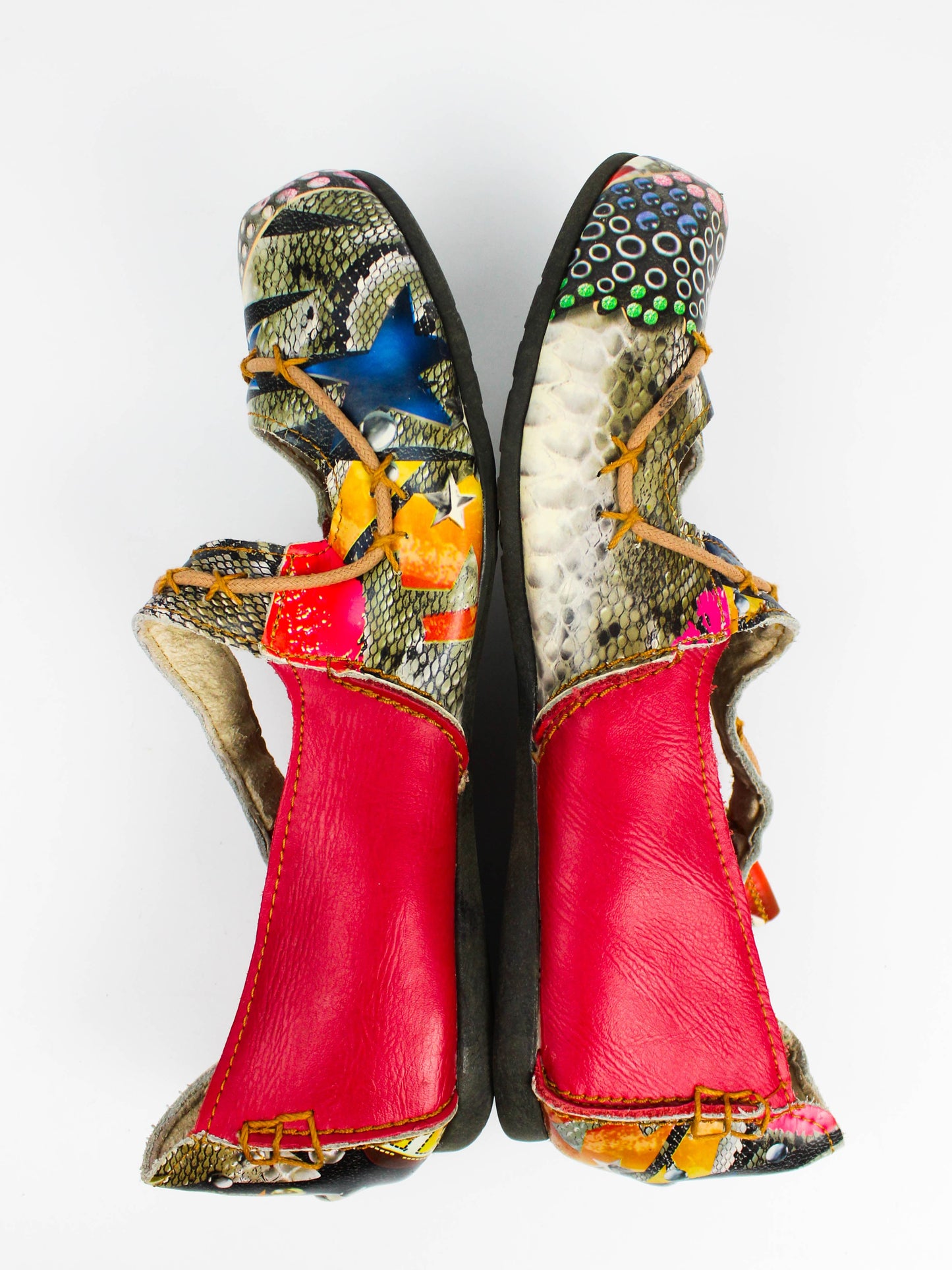 TMA Eyes Colorful Leather Mary Jane Flats