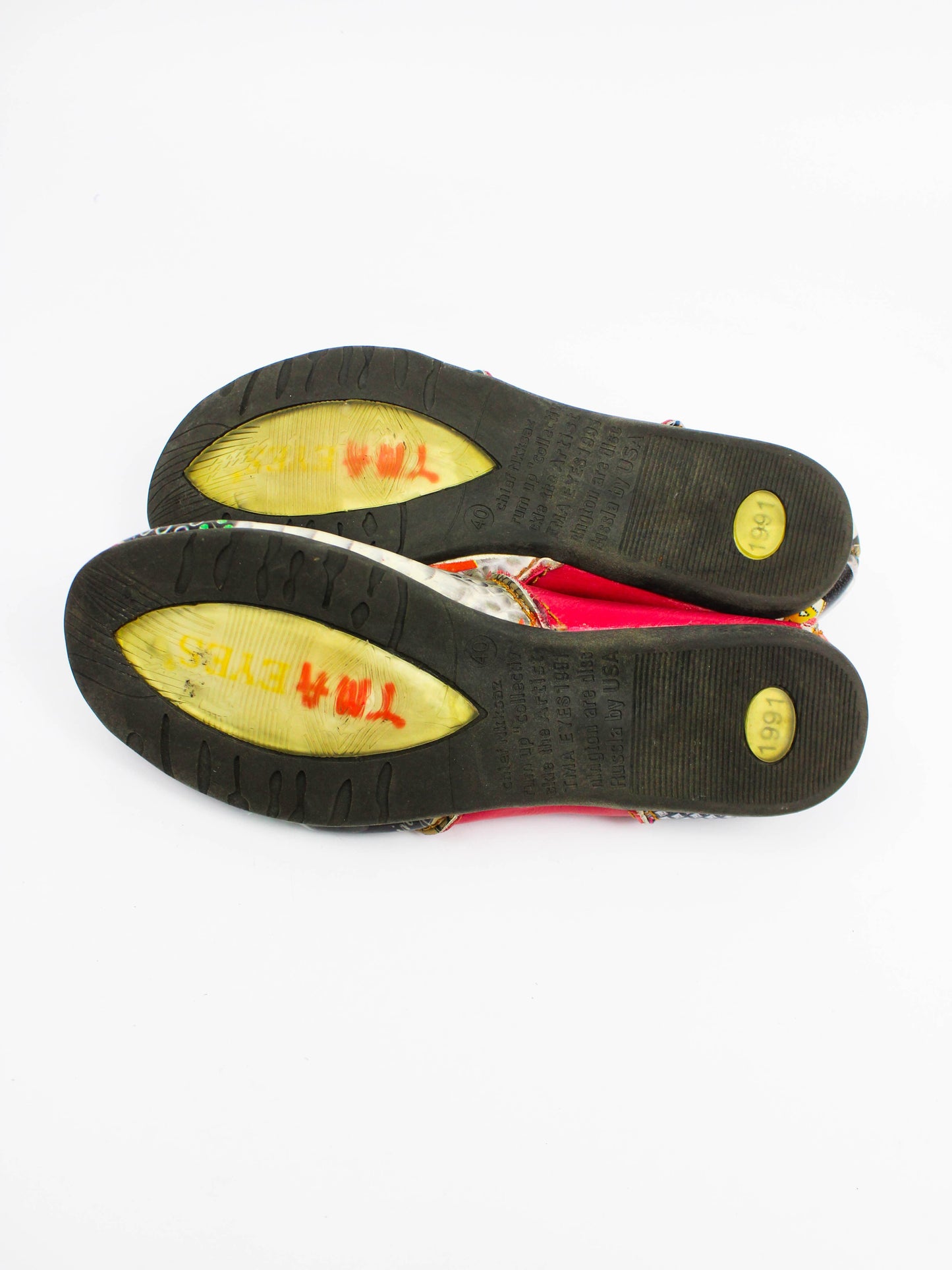 TMA Eyes Colorful Leather Mary Jane Flats