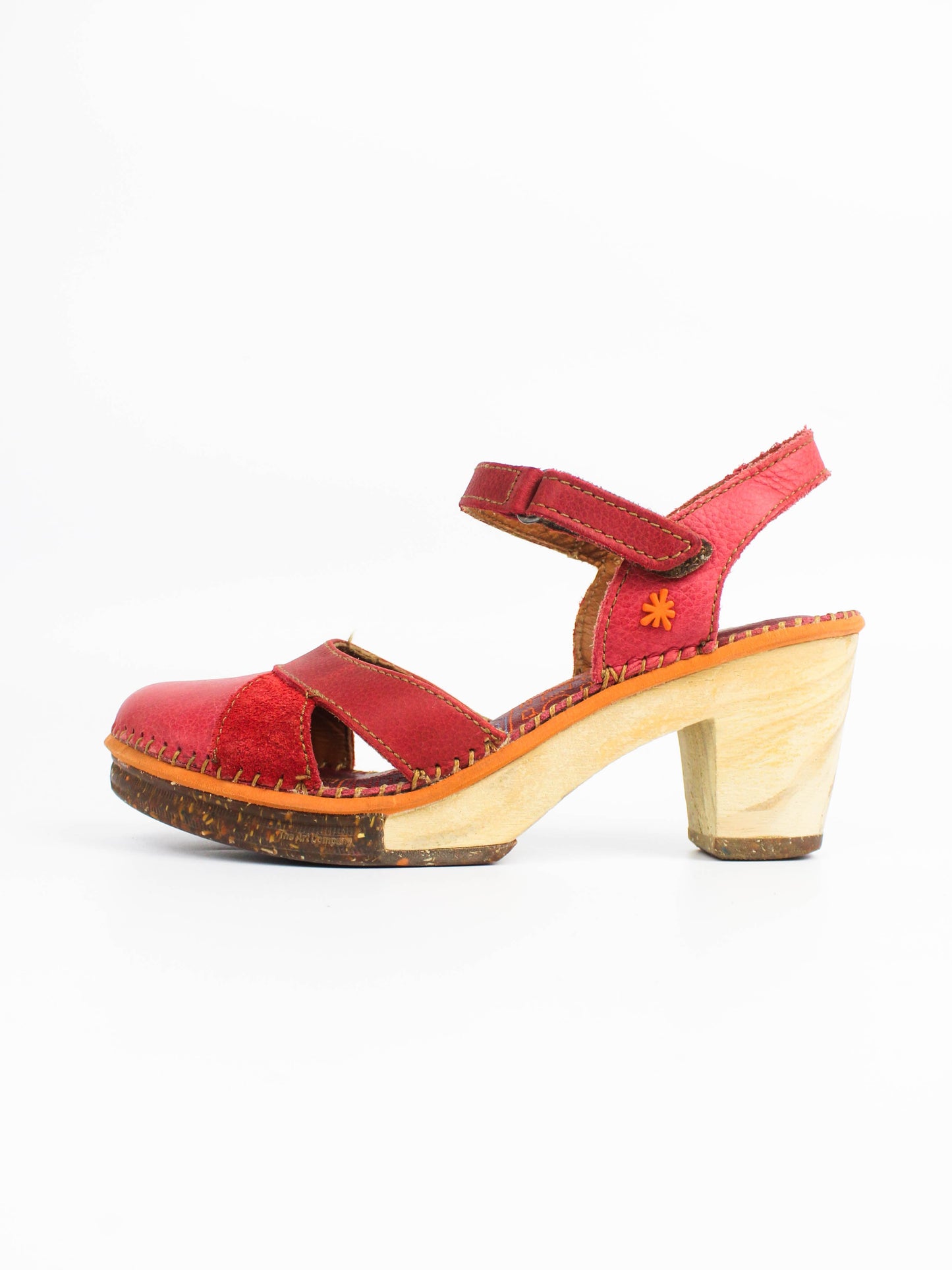 The Art Company Red Leather Heeled Sandals