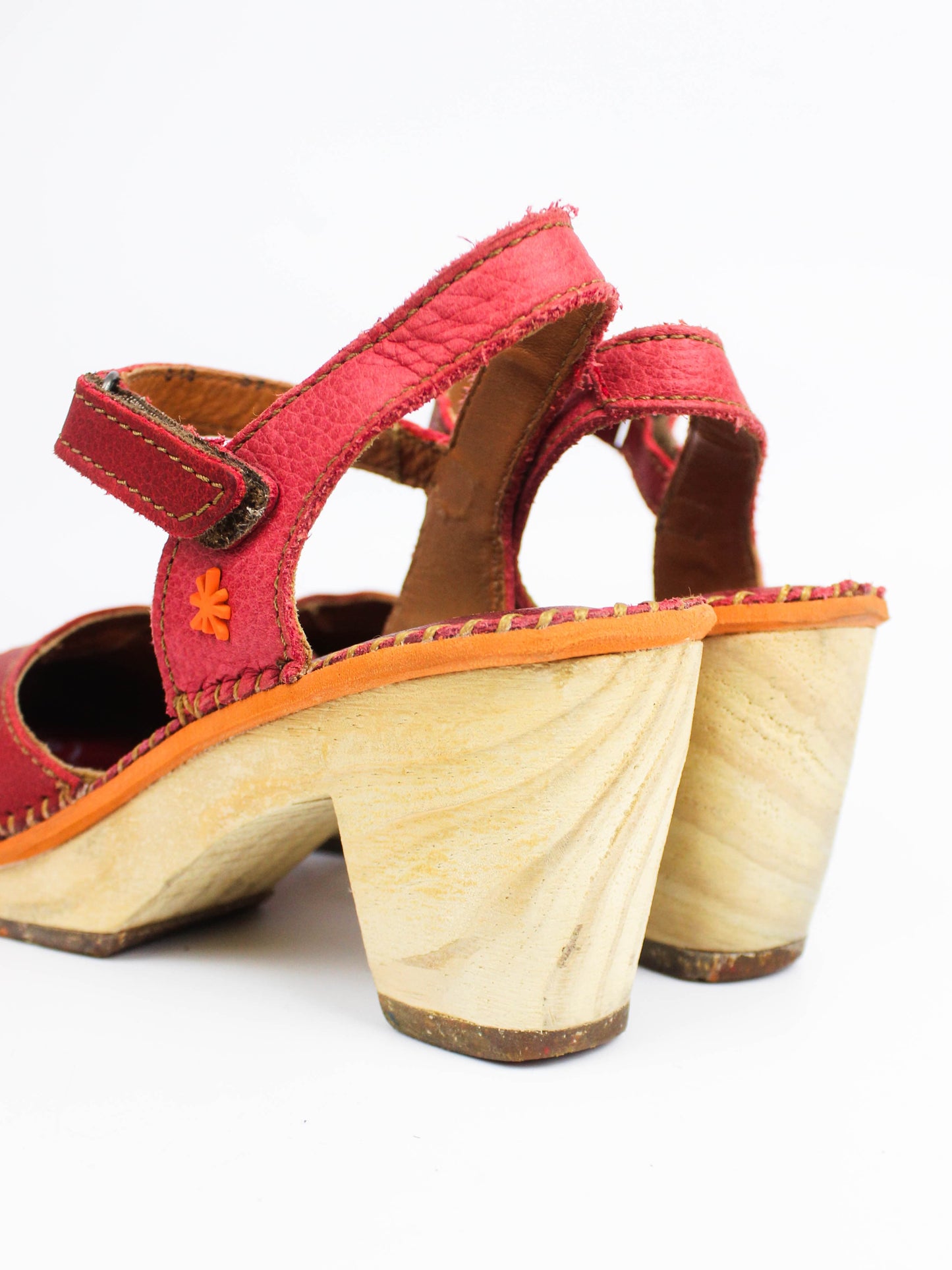 The Art Company Red Leather Heeled Sandals