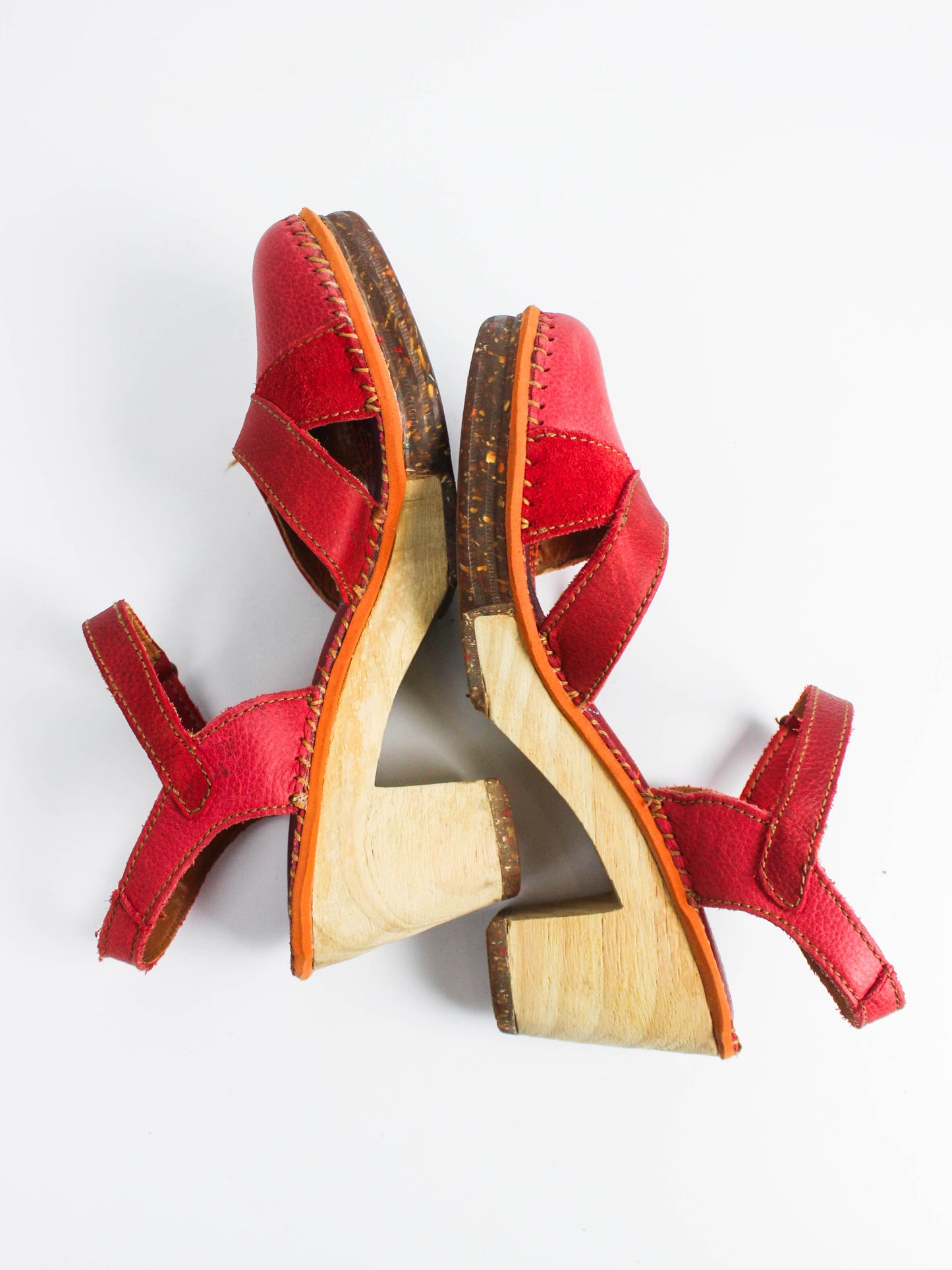 The Art Company Red Leather Heeled Sandals