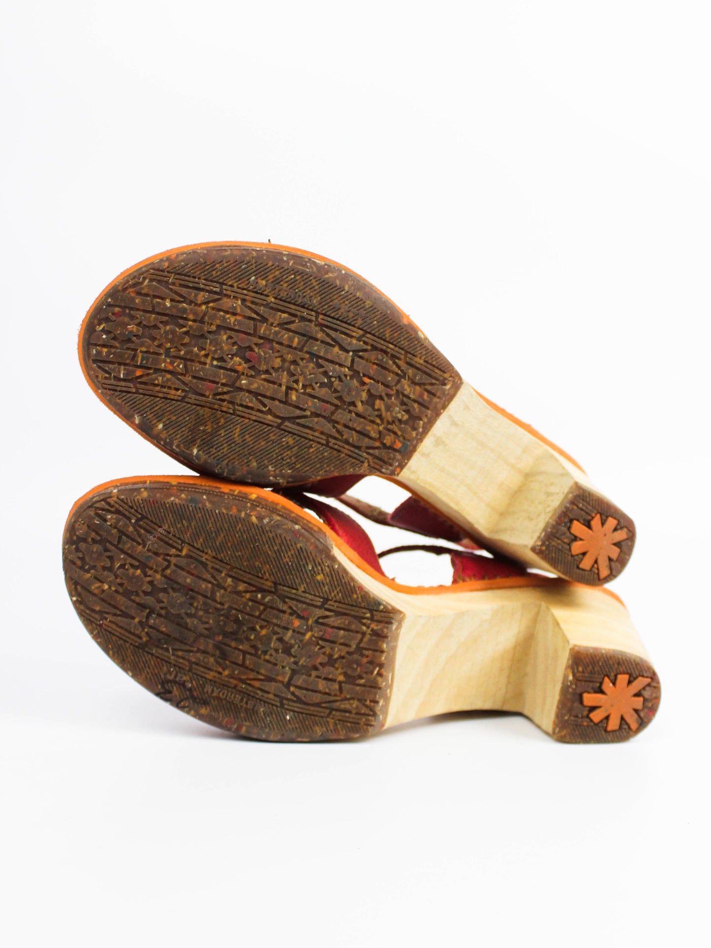 The Art Company Red Leather Heeled Sandals