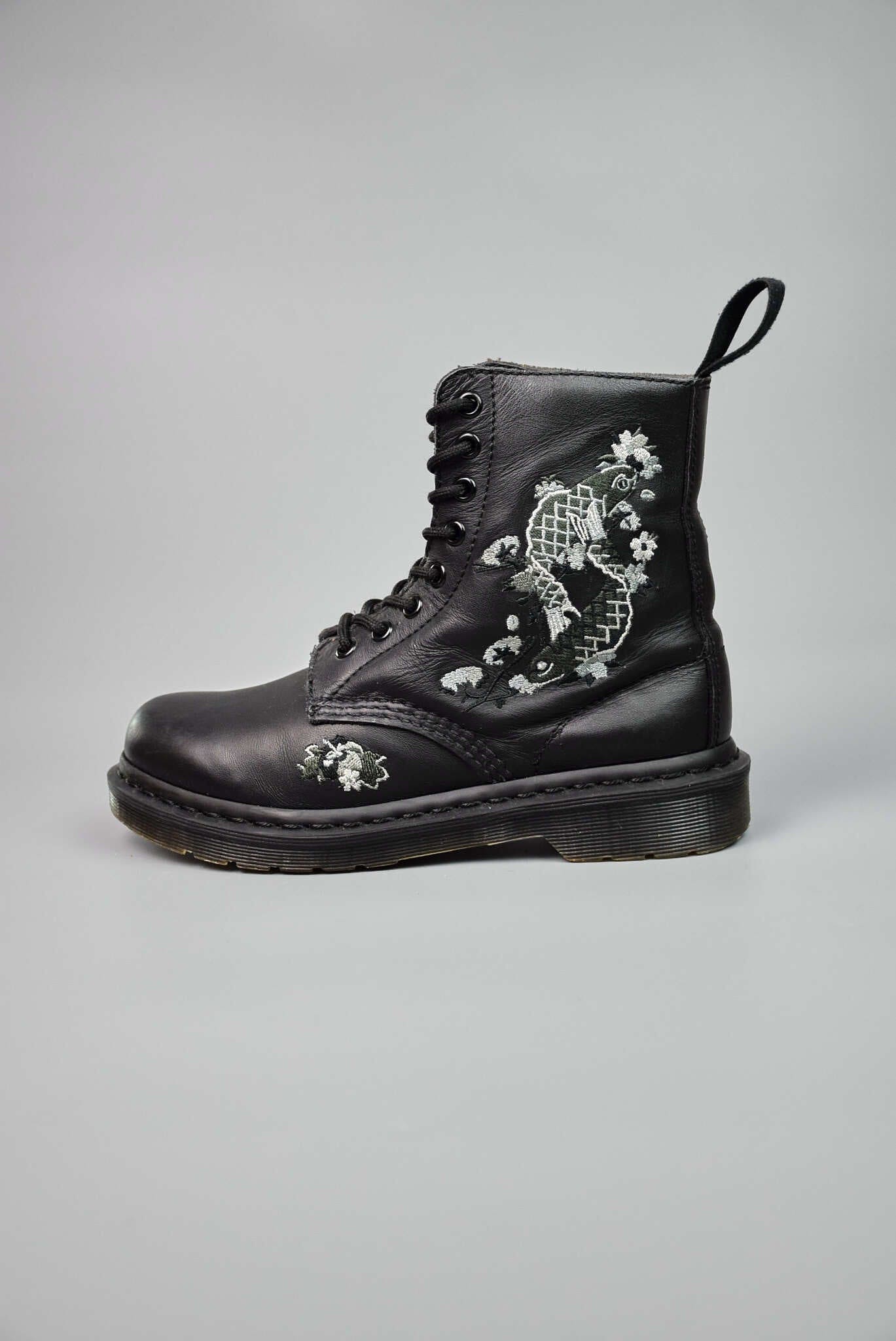 Dr. Martens 1460 Monochrome Amylee Embroidered Koi Fish